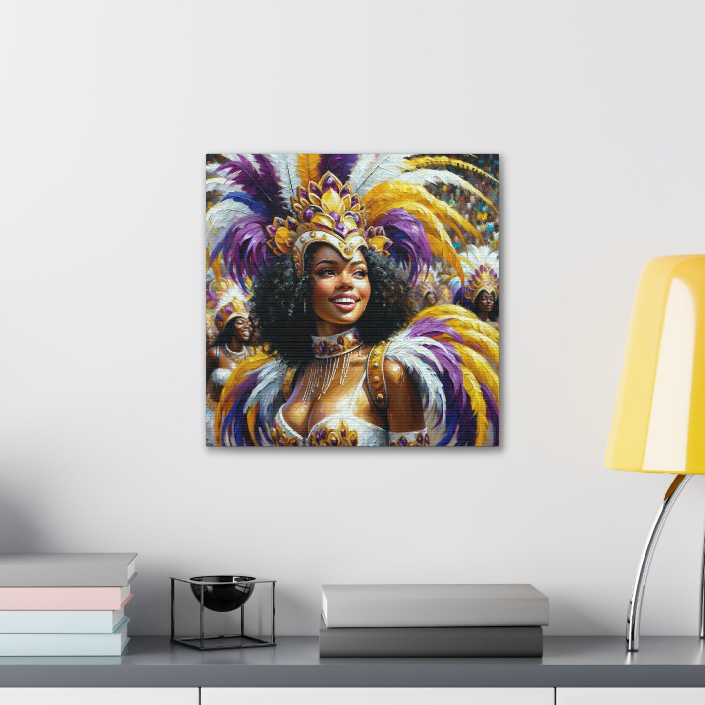 Art Print#10 of Trini Masquerader, Carnival, Oil Finish, West Indian Ethnicity, Cultural, Heritage, Art, Black Woman, Canvas Gallery Wraps