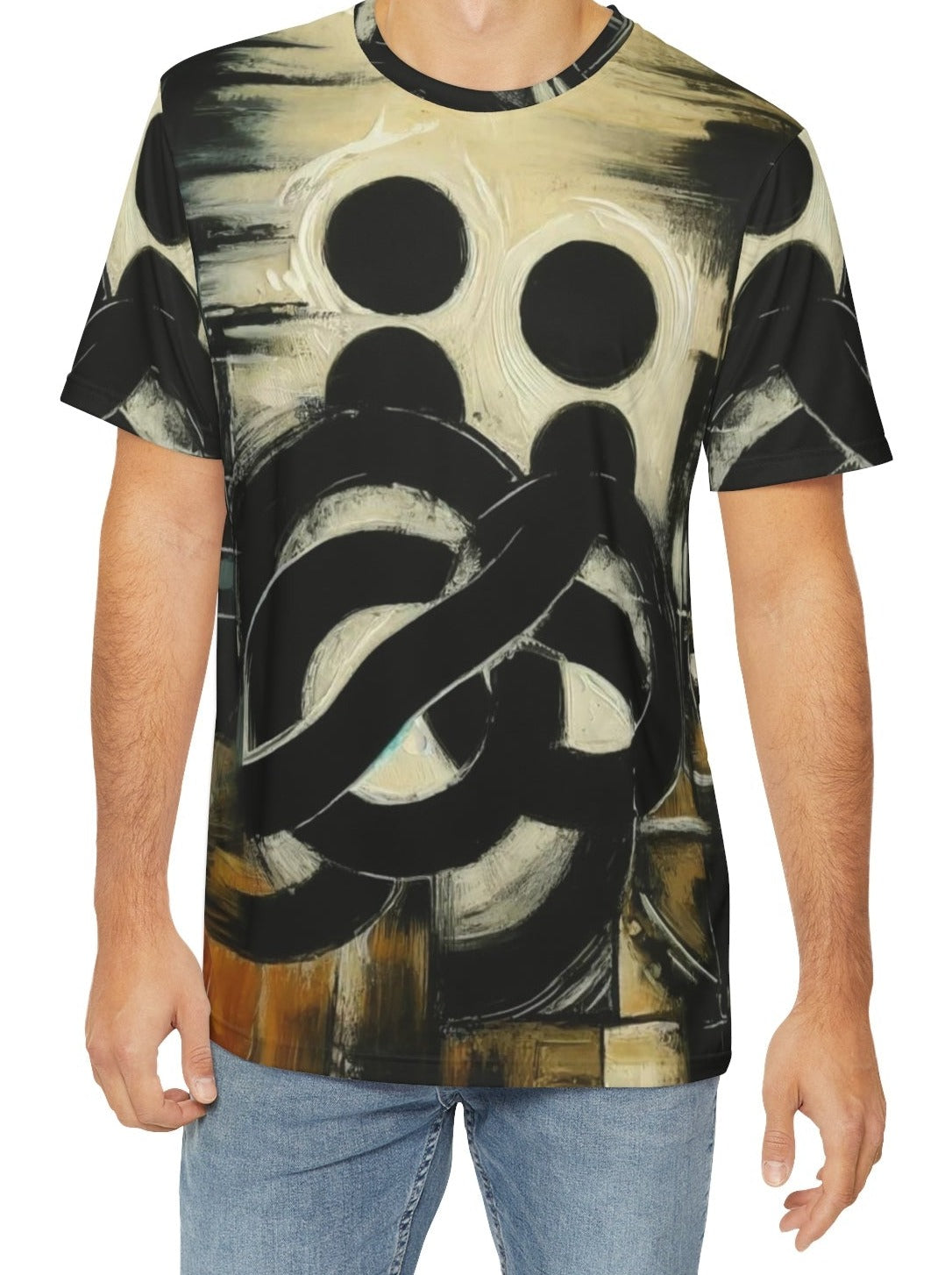 Men's Brushed Polyester Short Sleeve Tee (AOP), "Abstract African Print"