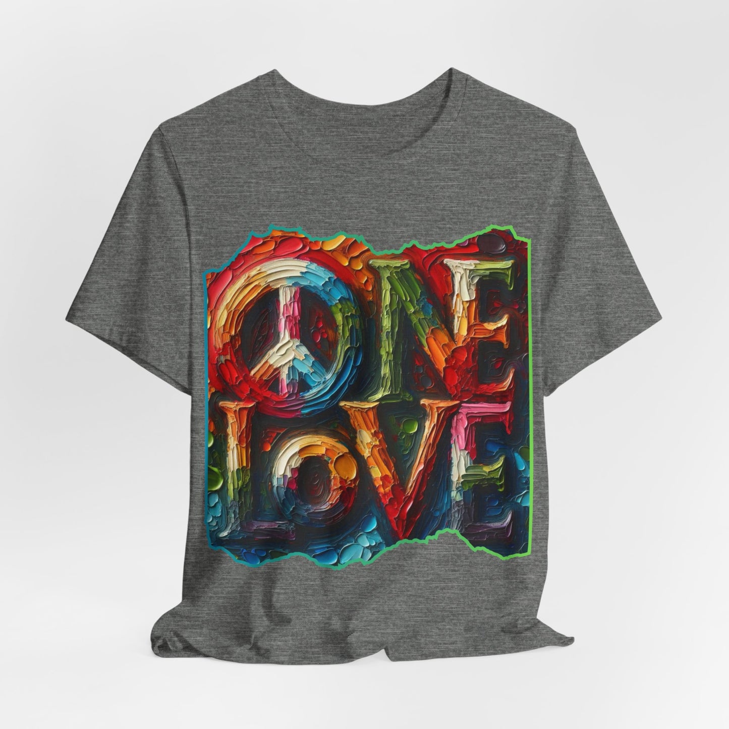 Unisex Jersey Short Sleeve Tee, "One Love" Imposter Syndrome, Mental Wellness, Stress Relief, Self-Awareness, Unity, Inclusion, Anti-Racism, One Love, Inclusion, DEI, Diversity