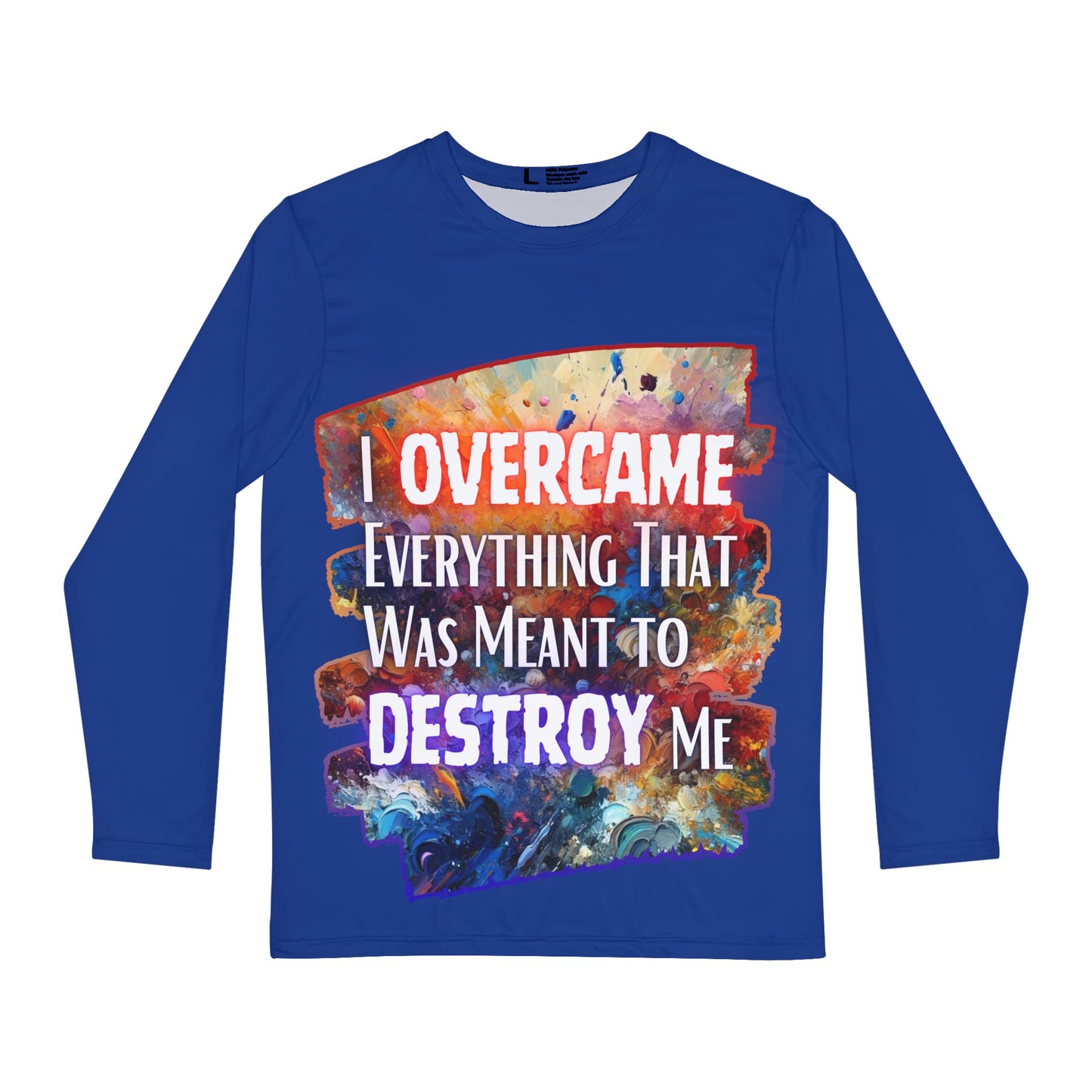 Men's Brushed Polyester Long Sleeve Shirt (AOP) "I Overcame Everything..."