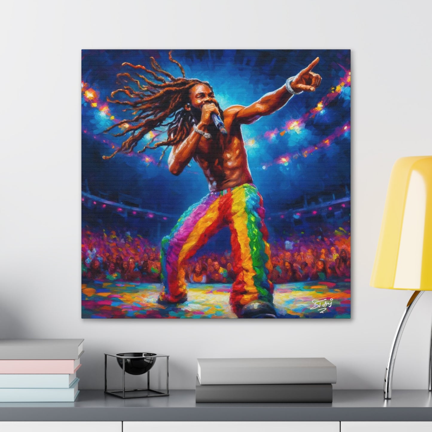 Art Print, Soca Artist, Oil Finish, West Indian Ethnicity, Cultural, Heritage, Abstract, Canvas Gallery Wrap