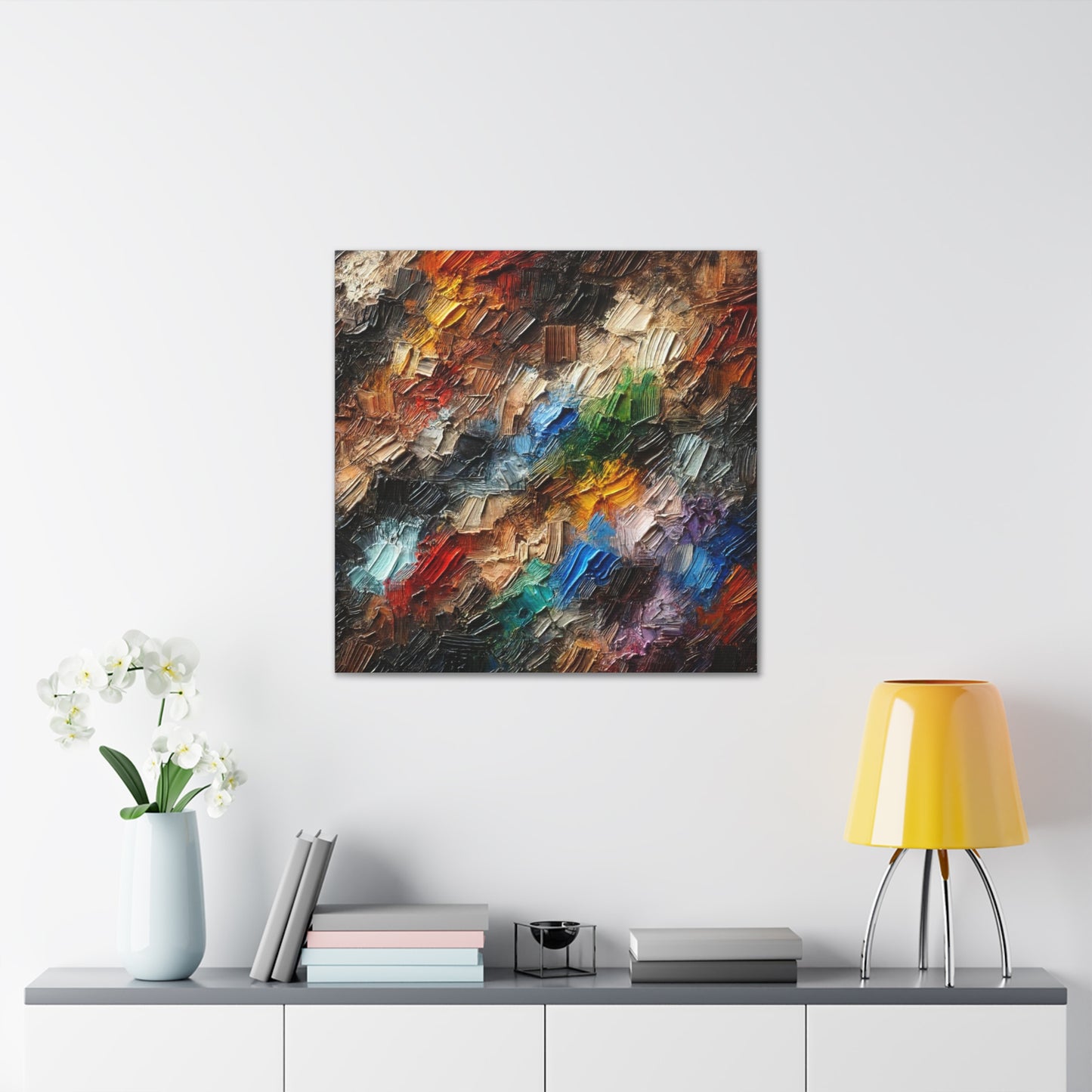 Art Print, African Print, Black Power, Abstract Oil Finish, Unity, One Love, Canvas Gallery Wrap