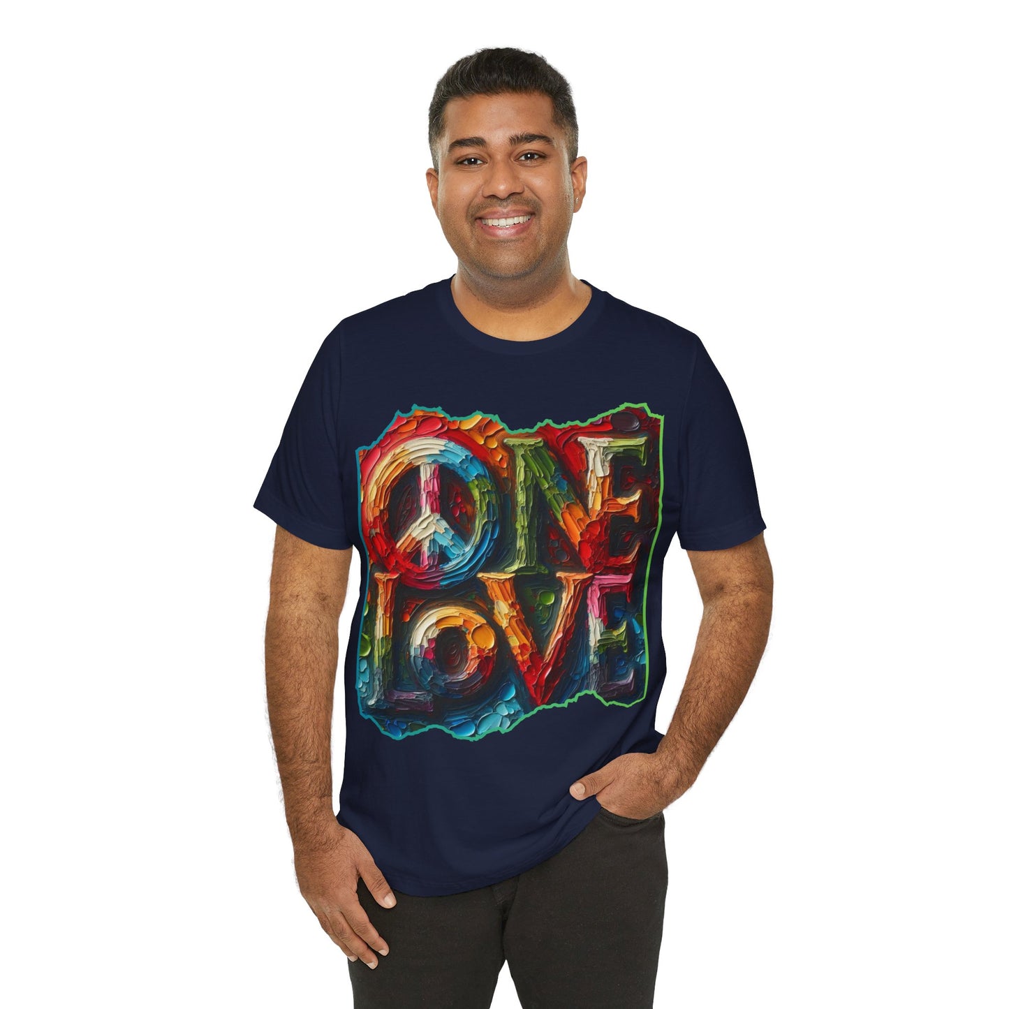 Unisex Jersey Short Sleeve Tee, "One Love" Imposter Syndrome, Mental Wellness, Stress Relief, Self-Awareness, Unity, Inclusion, Anti-Racism, One Love, Inclusion, DEI, Diversity