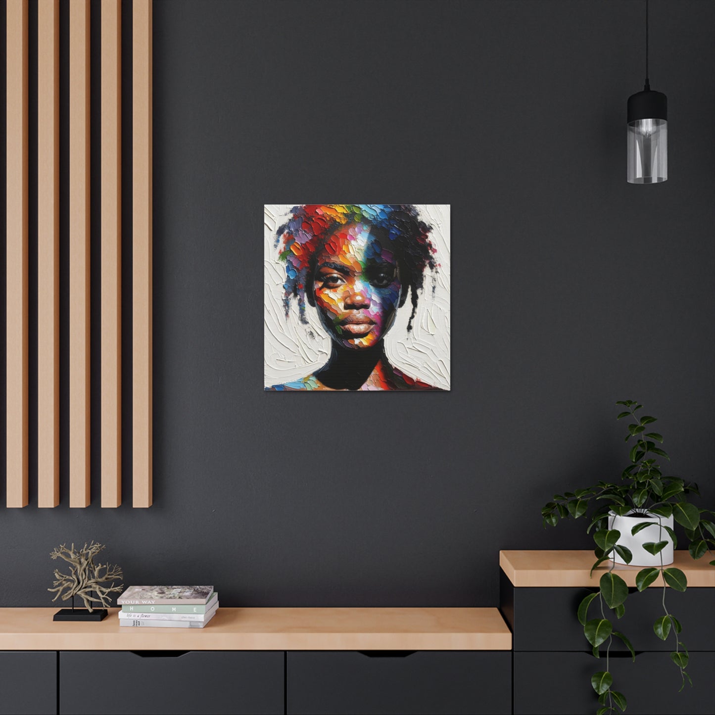 Art Print, Afro-Caribbean Woman, Oil Finish, West Indian Ethnicity, Cultural, Heritage, Semi-Abstract, Canvas Gallery Wrap