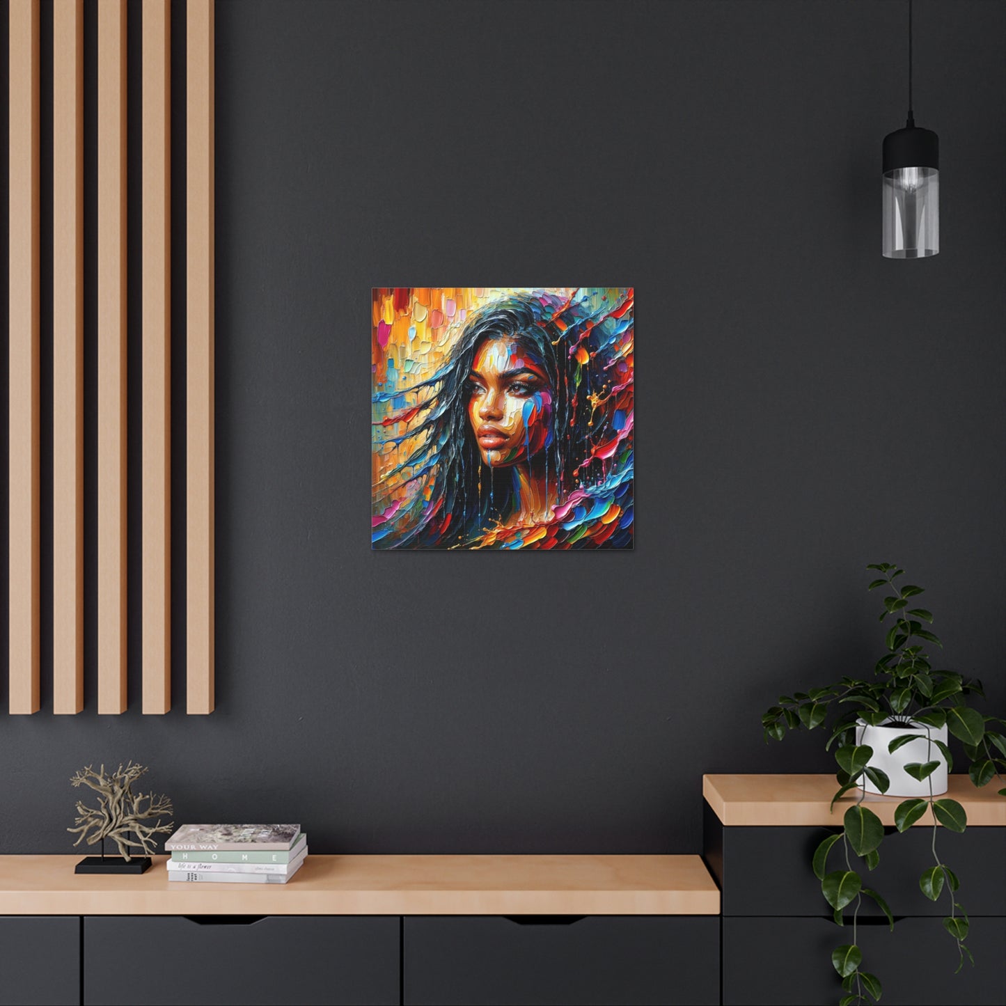 Art Print#5 of Trini Woman - Chilling in the Caribbean Sea, Oil Finish, West Indian Ethnicity, Cultural, Heritage Art, Canvas Gallery Wraps