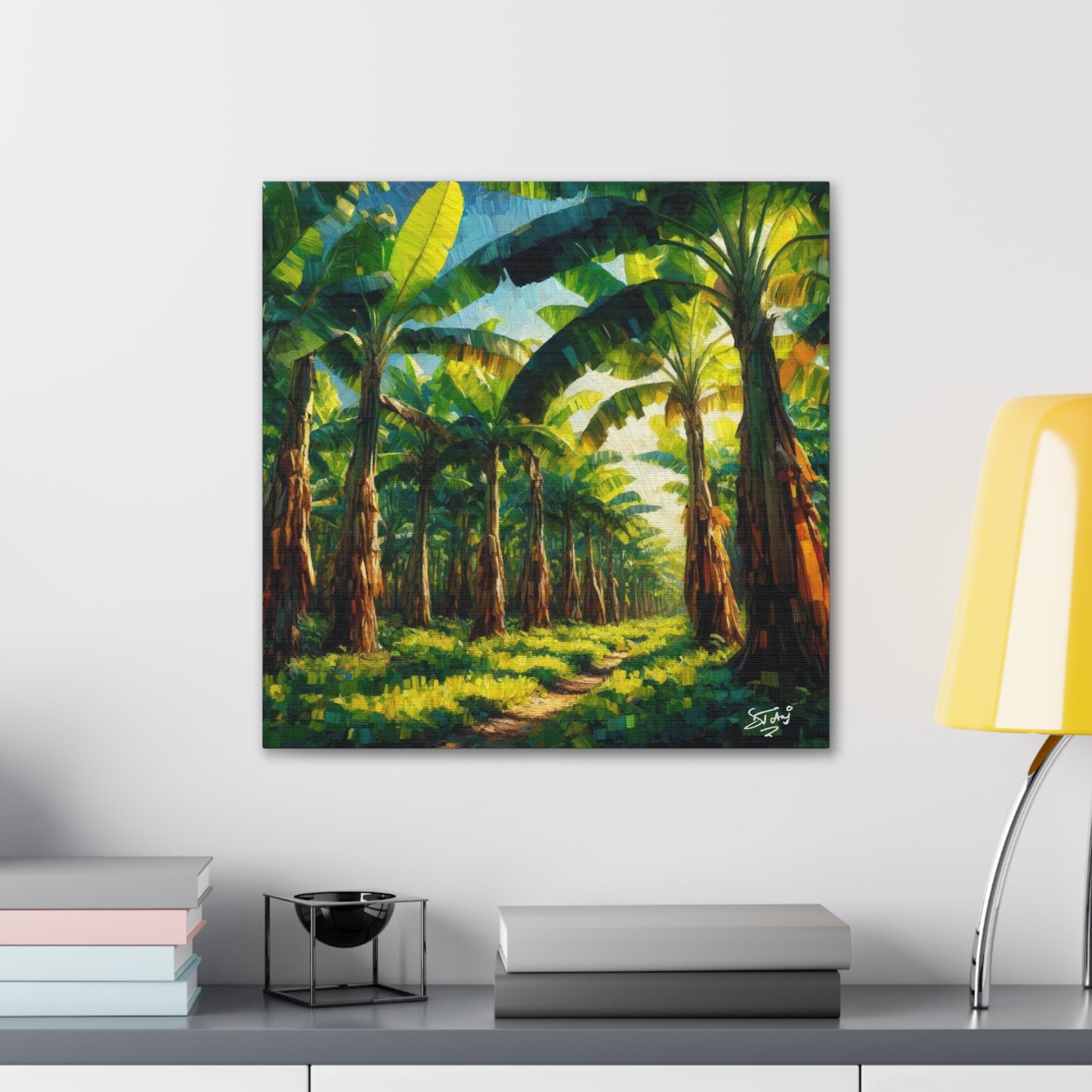 Art Print, Banana Tree Farm, Jamaica, West Indian Art, Canvas Gallery Wraps