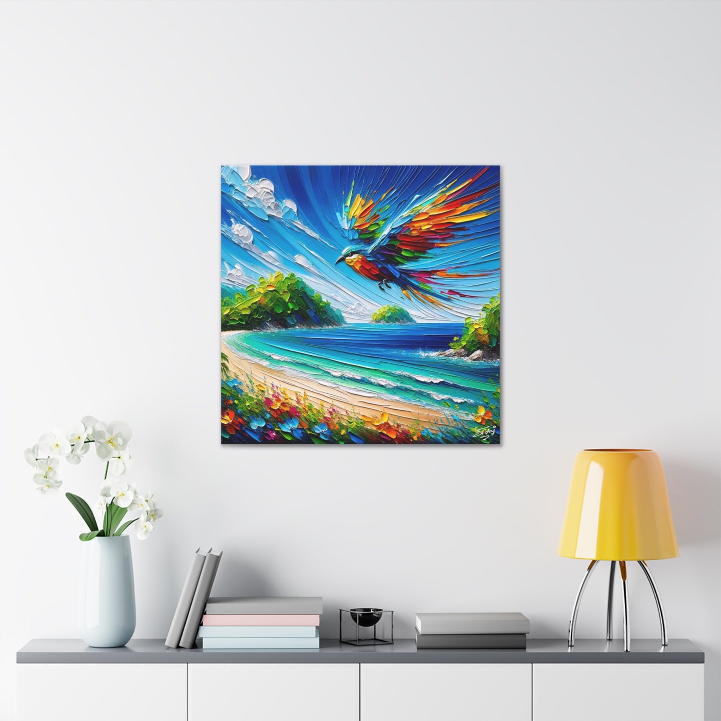 Art Print of Tropical Bird, West Indian Art, Canvas Gallery Wraps