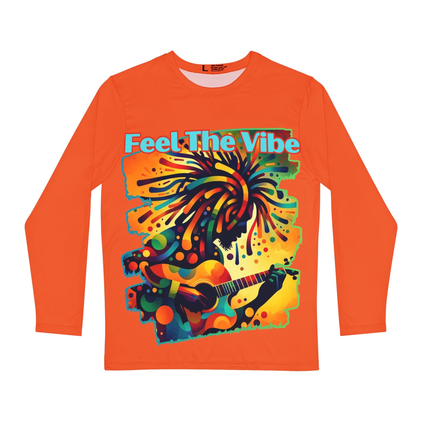 Men's Brushed Polyester Long Sleeve Shirt (AOP) "Feel The Vibe"