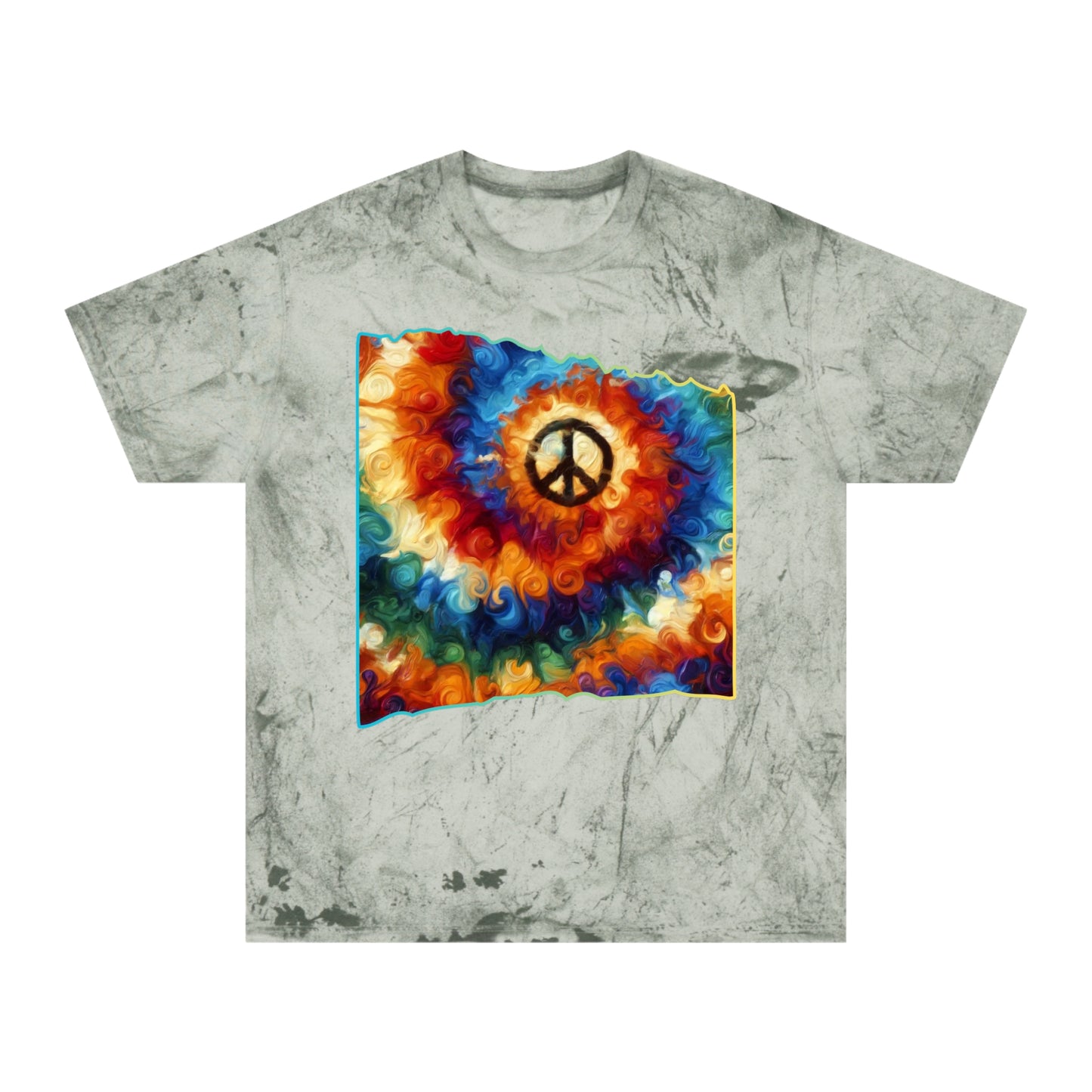 Unisex Color Blast T-Shirt "Peace" One World, Self-Love, Anti-Racism, One Love, Unity, Inclusion, Diversity, Immigrant Outsiders, Cultural Identity, Black Excellence Empowerment Inspiration, FashionWithPurpose, ConsciousClothing