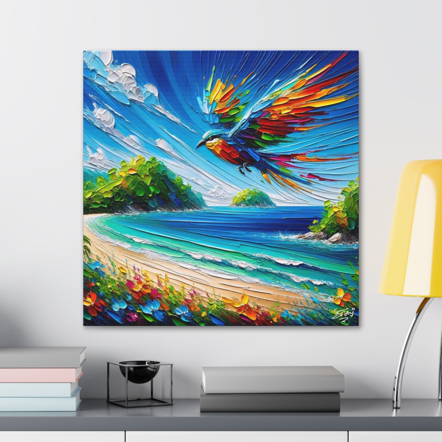 Art Print of Tropical Bird, West Indian Art, Canvas Gallery Wraps