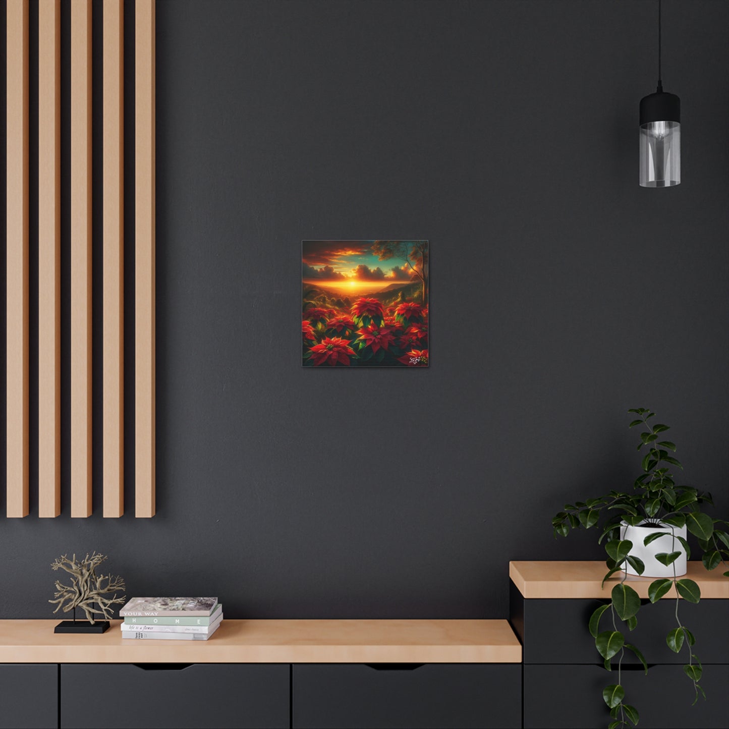 Print #2 of Wild Poinsettia Plants in the Caribbean During Sunset, Trinidad and Tobago, Canvas Gallery Wraps