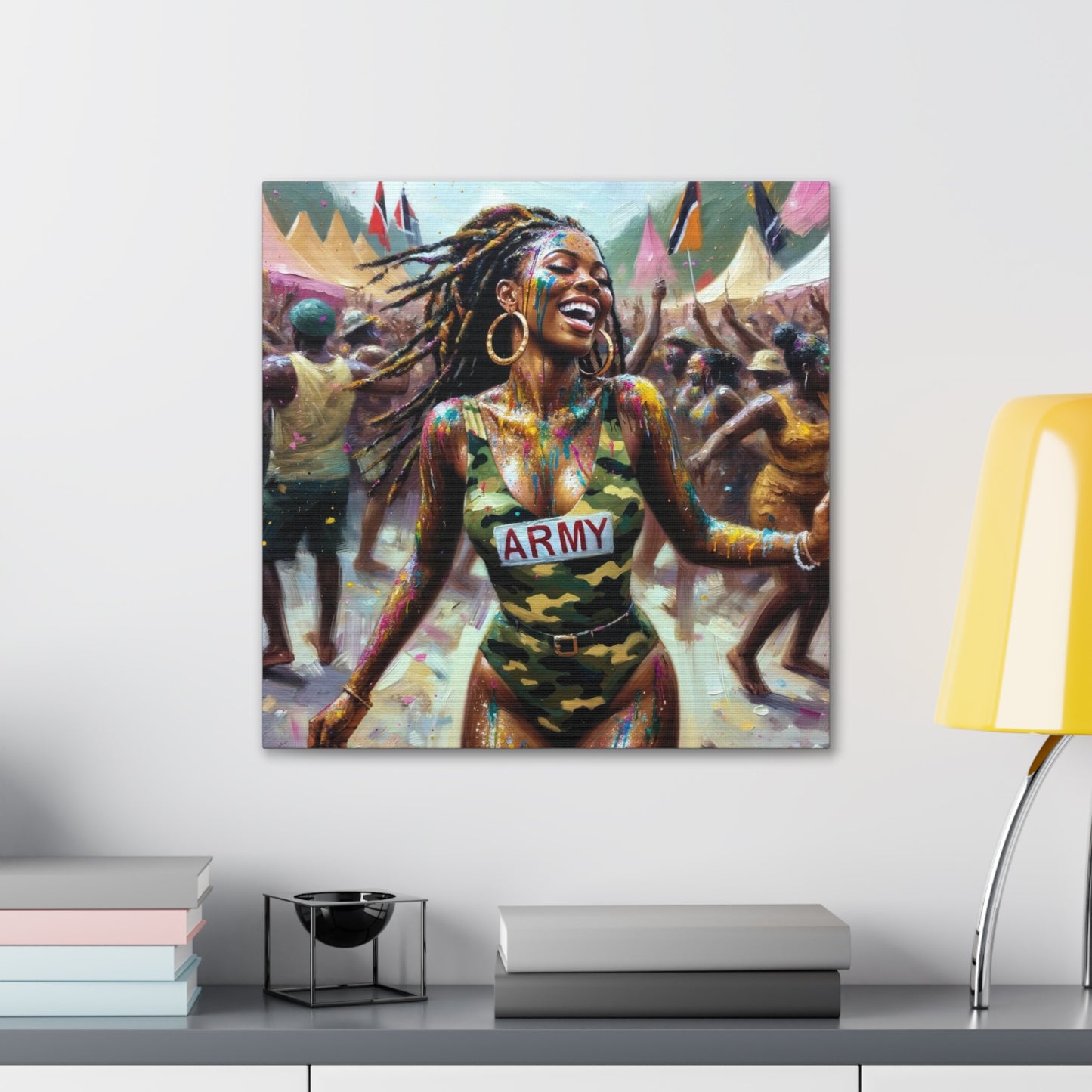 Art Print of Jouvert Morning#2, Afro-Caribbean Woman, Oil Finish, West Indian Ethnicity, Cultural, Heritage, Canvas Gallery Wraps