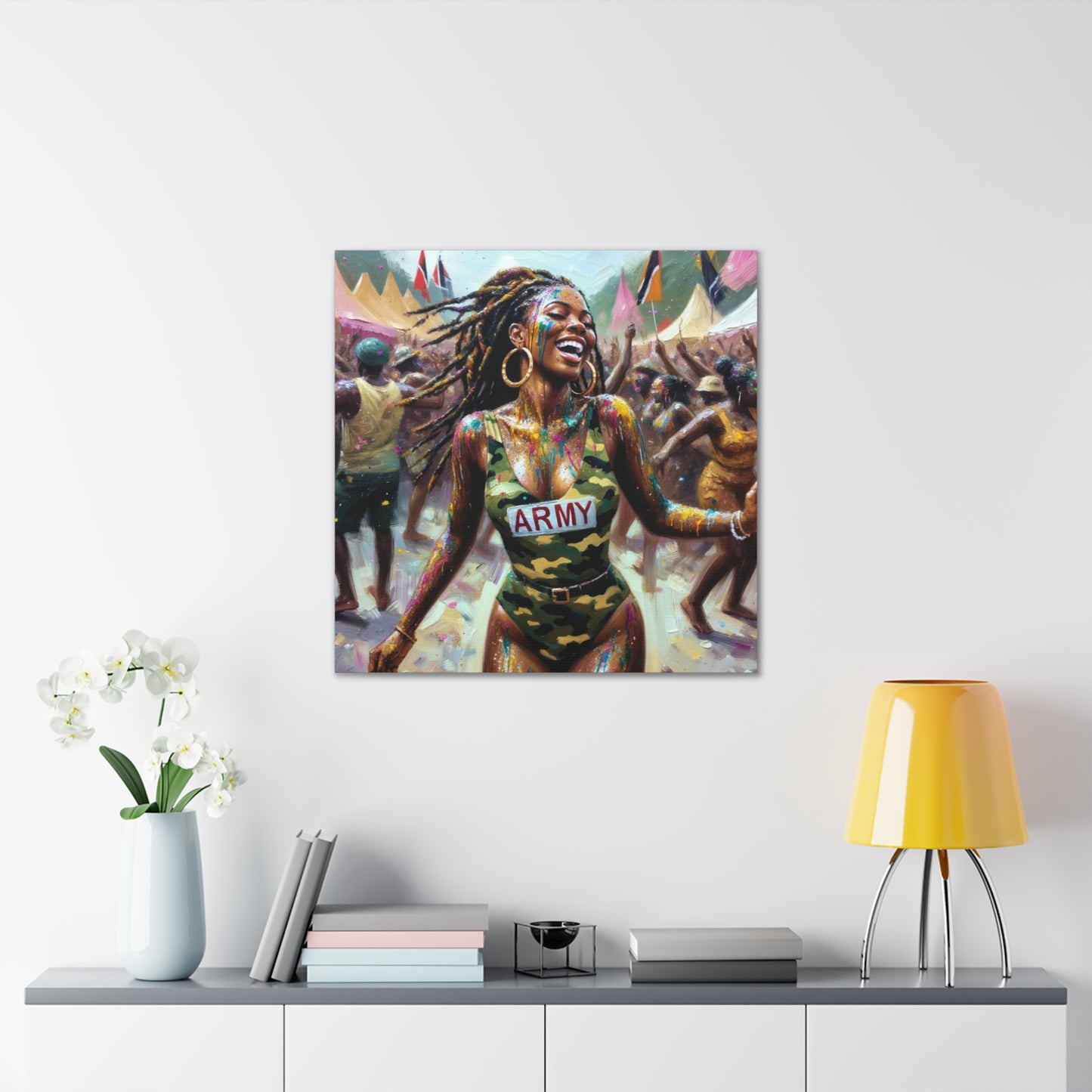 Art Print of Jouvert Morning#2, Afro-Caribbean Woman, Oil Finish, West Indian Ethnicity, Cultural, Heritage, Canvas Gallery Wraps