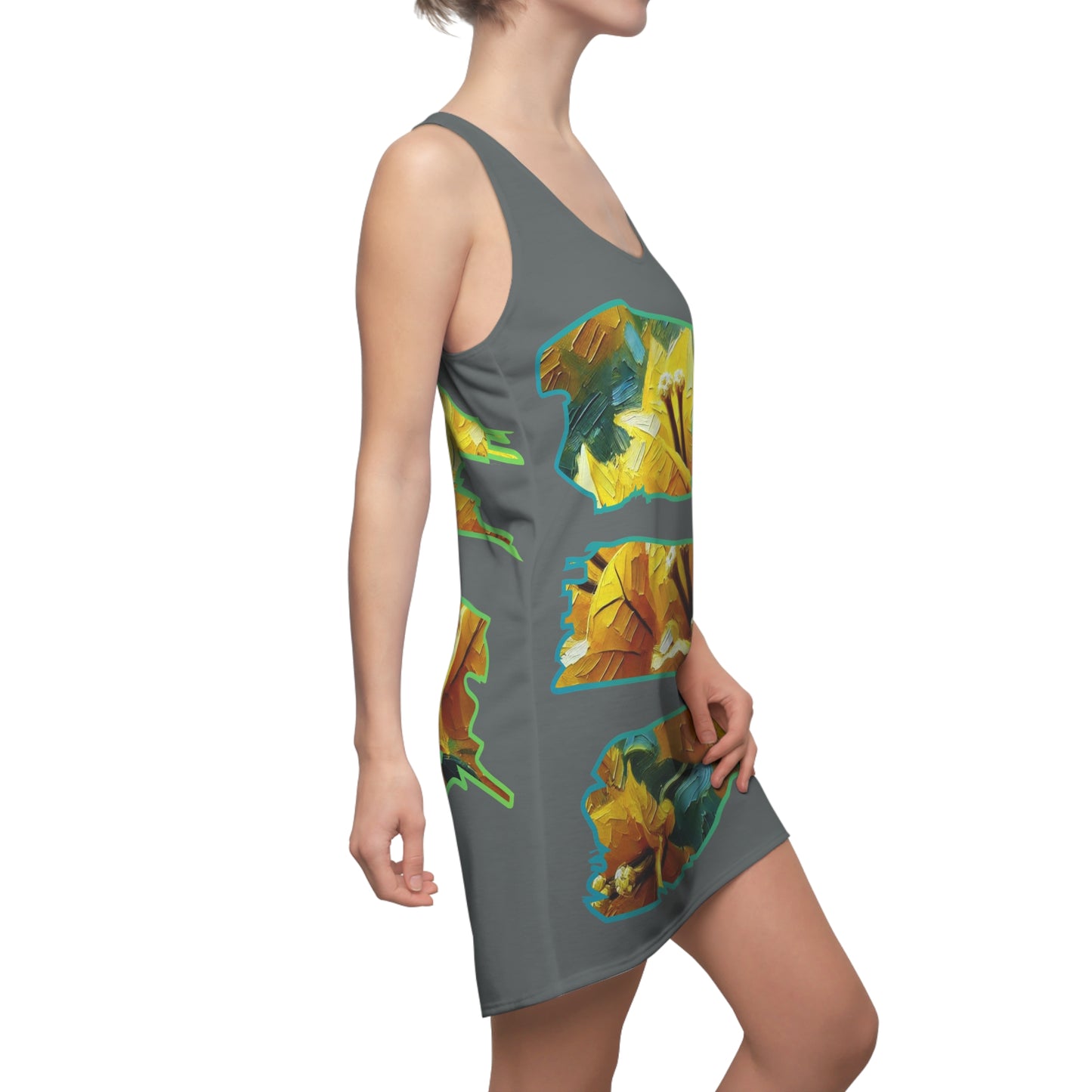 Women's Cut & Sew Racerback Dress (AOP) Floral Print