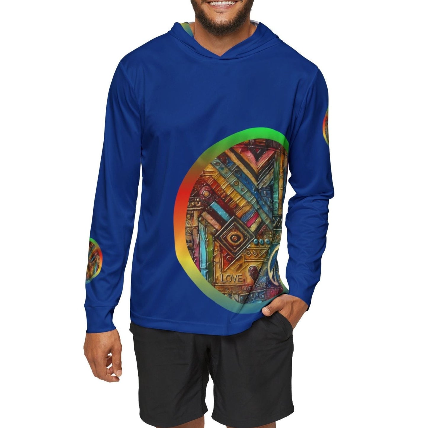 Men's Sports Warmup Hoodie (African Abstract Print)