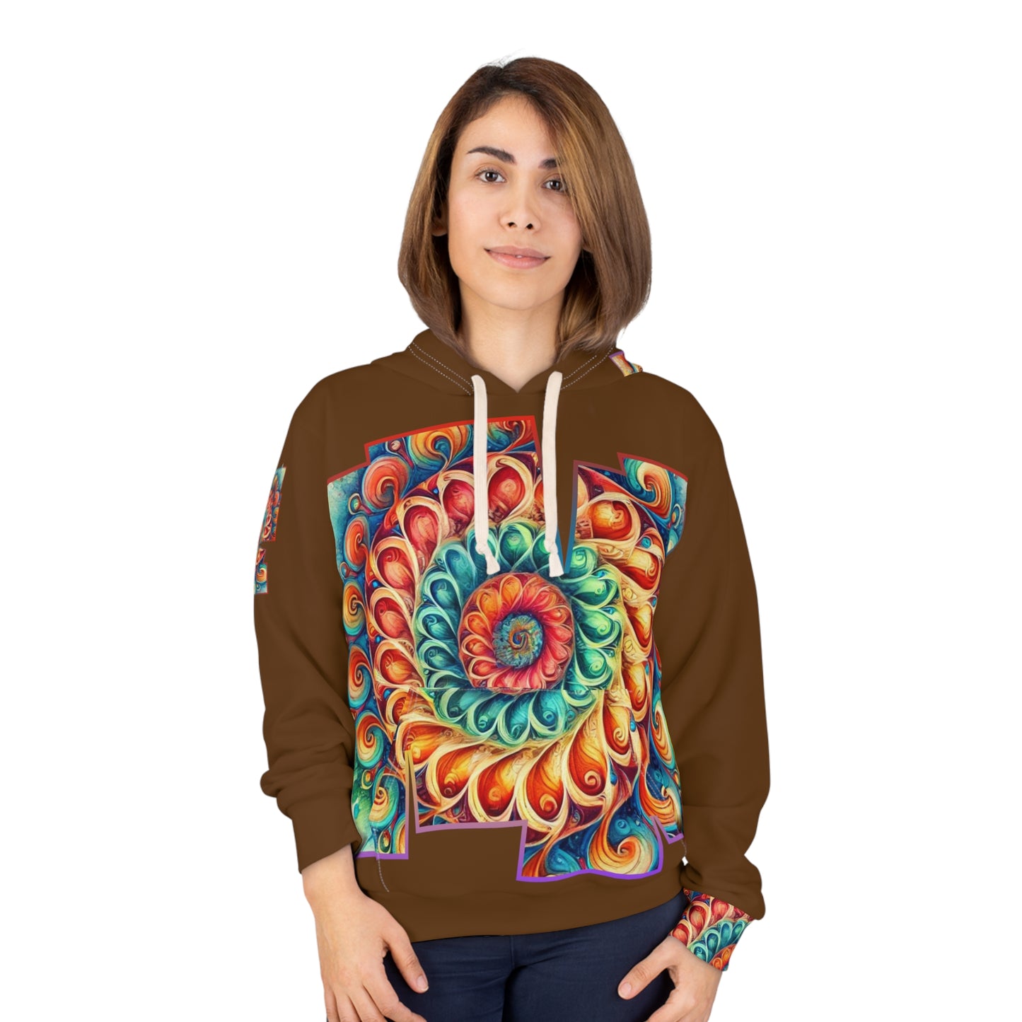 Unisex Pullover Hoodie (AOP) "Abstract Caribbean Print"