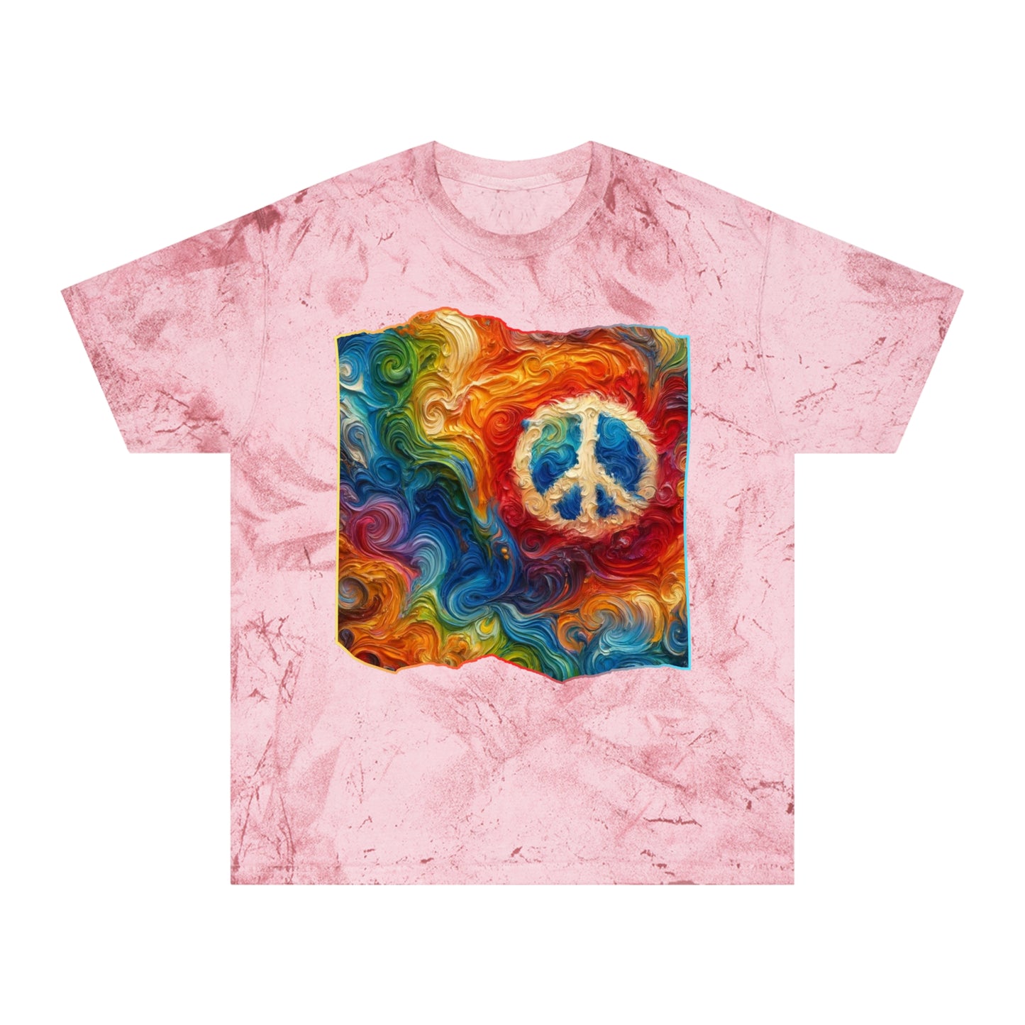 Unisex Color Blast T-Shirt "Peace" One World, Self-Love, Anti-Racism, One Love, Unity, Inclusion, Diversity, Immigrant Outsiders, Cultural Identity, Black Excellence Empowerment Inspiration, FashionWithPurpose, ConsciousClothing