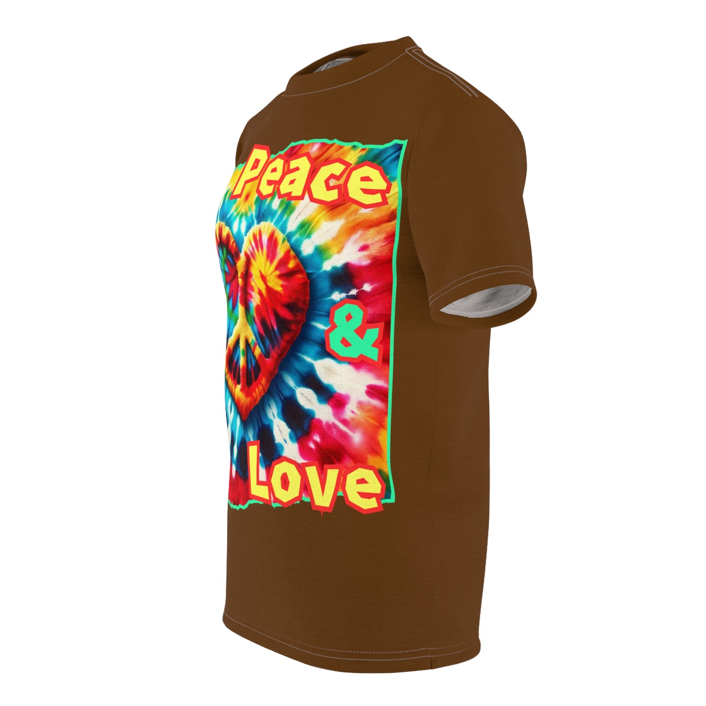 Unisex Cut & Sew Tee (AOP), "Peace & Love"