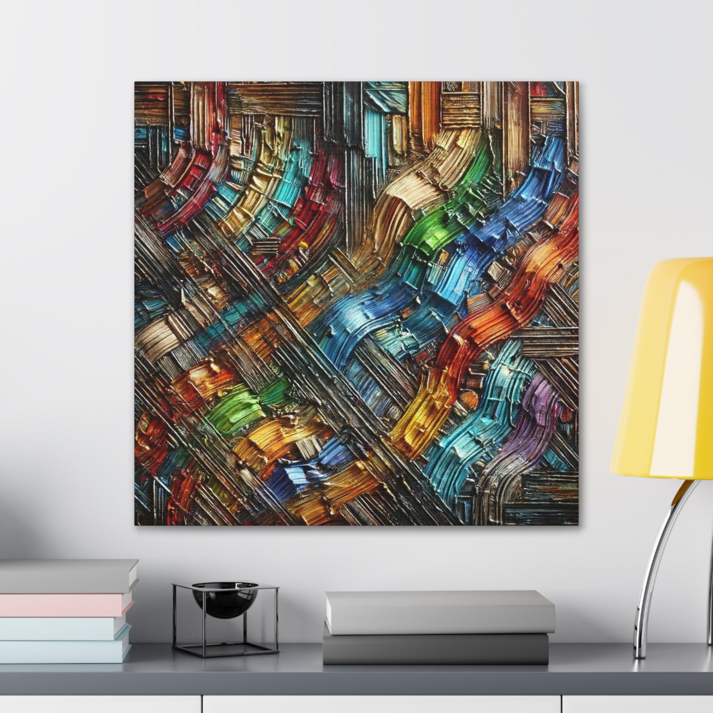 Art Print, African Print, Black Power, Abstract Oil Finish, Unity, One Love, Canvas Gallery Wrap