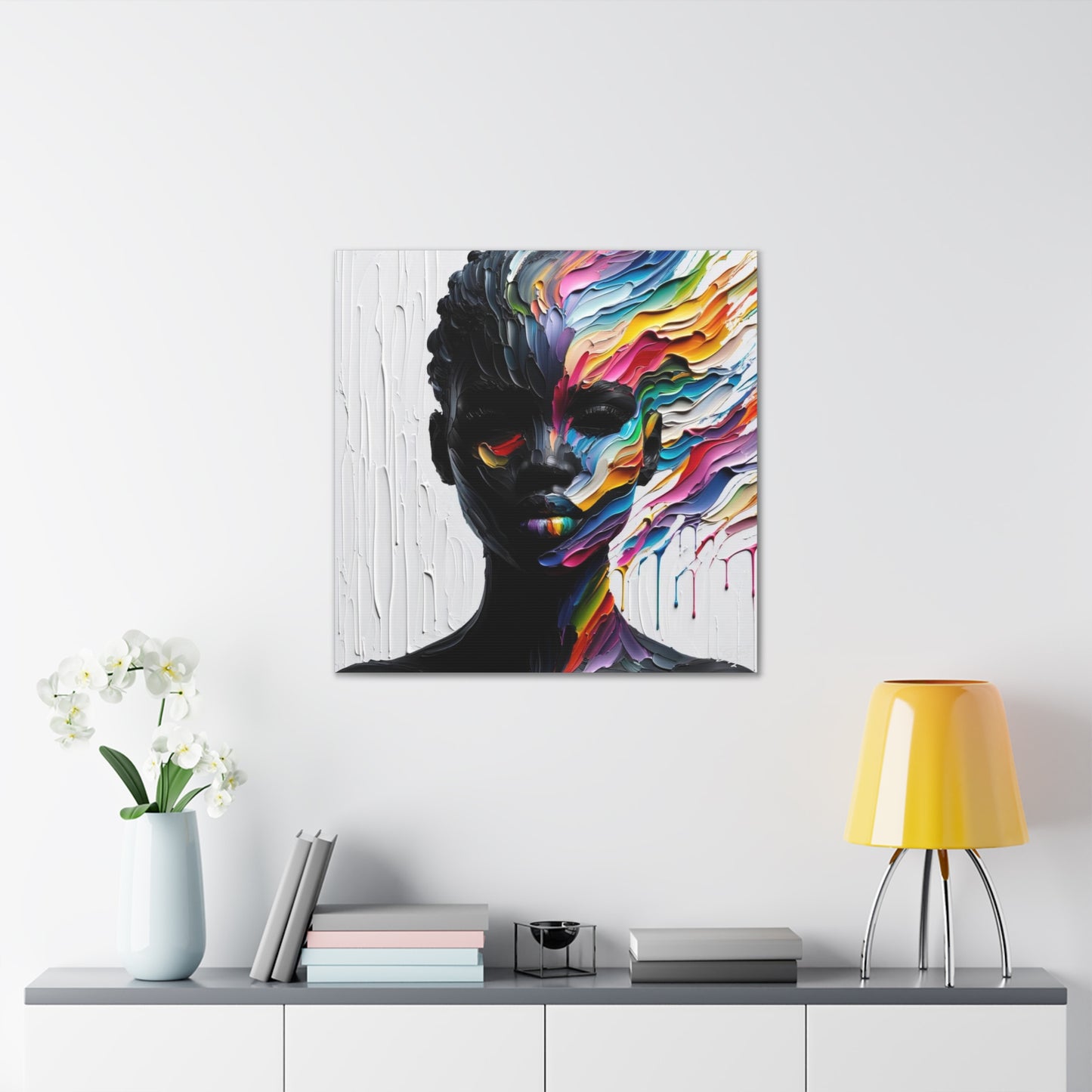 Art Print, "African Woman" Oil Finish, West Indian Ethnicity, Cultural, Heritage, Abstract, Canvas Gallery Wrap