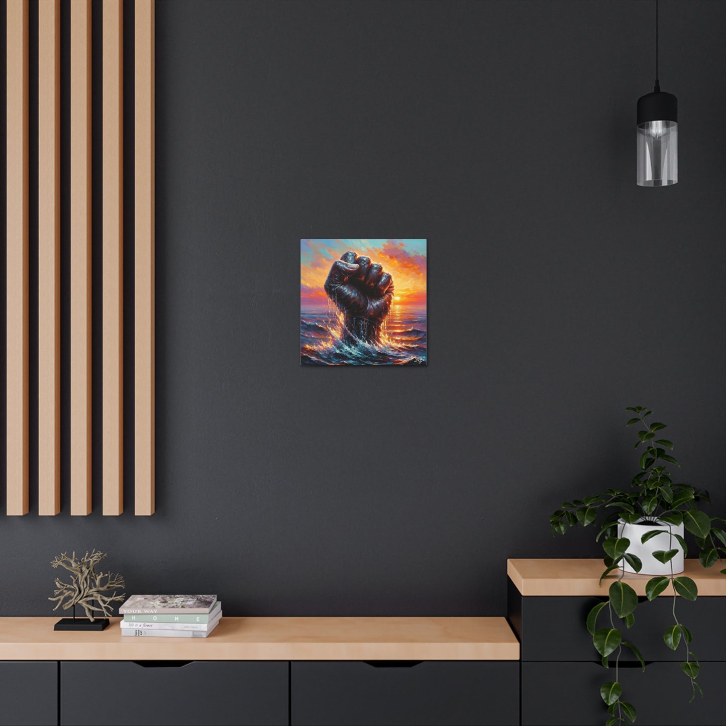 Art Print, Afro-Caribbean Man, Oil Finish, Unity, One Love, Semi-Abstract, Canvas Gallery Wrap