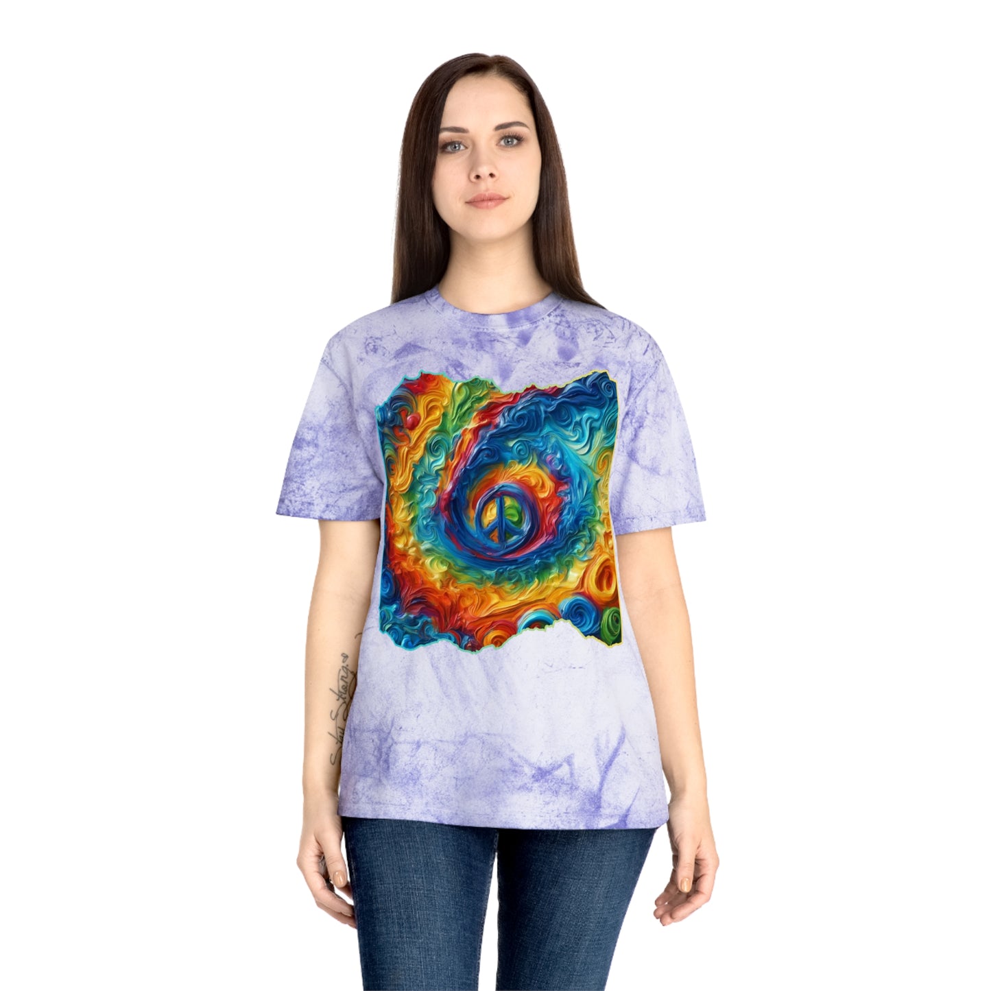 Unisex Color Blast T-Shirt "Peace" One World, Self-Love, Anti-Racism, One Love, Unity, Inclusion, Diversity, Immigrant Outsiders, Cultural Identity, Black Excellence Empowerment, Inspiration