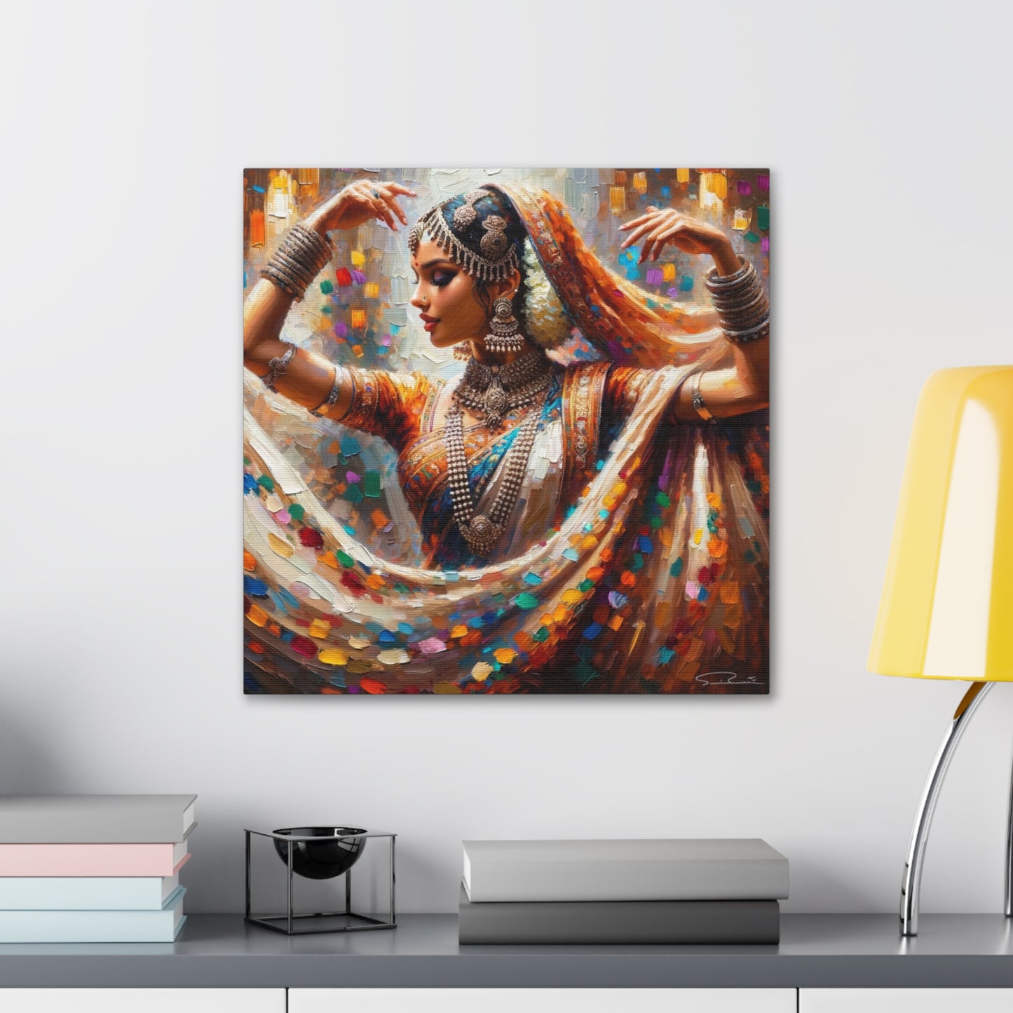 Art Print#2 of Indo-Trinidadian Woman, Oil Finish, West Indian Ethnicity, Cultural, Heritage, Art, Black Woman, Canvas Gallery Wraps