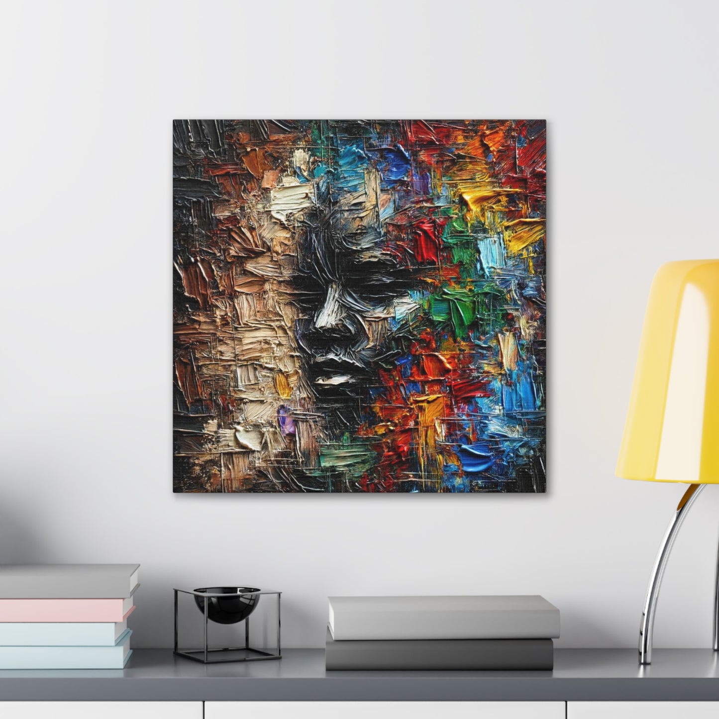 Art Print, African Print, Black Power, African Mask, Abstract Oil Finish, Unity, One Love, Canvas Gallery Wrap