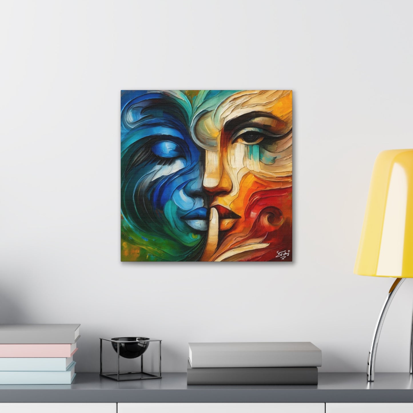 Art Print, Afro-Caribbean Masks, "Shhhh" Oil Finish, Carnival,  West Indian Ethnicity, Cultural, Heritage, Semi-Abstract, Canvas Gallery Wrap