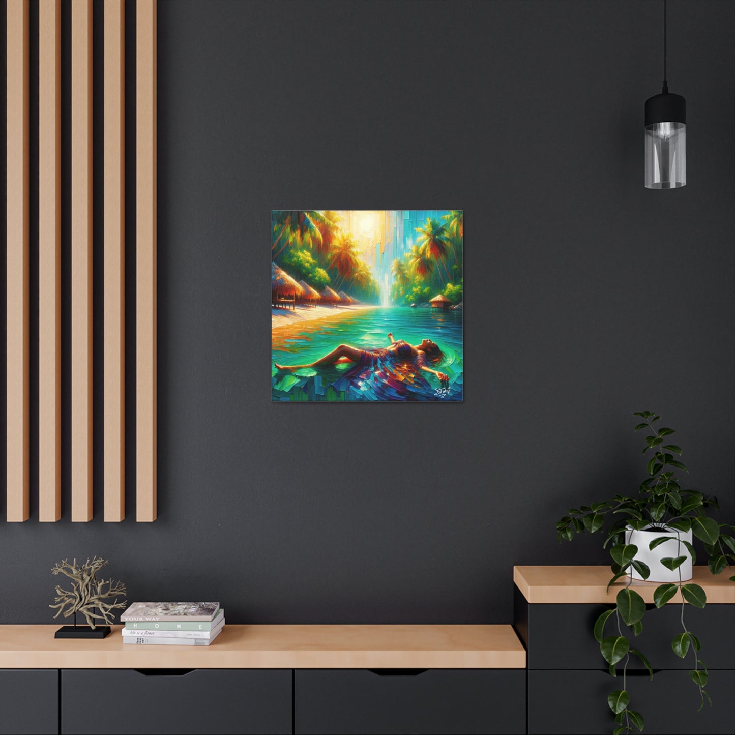 Art Print, Indo-Caribbean Woman, "Floating" Oil Finish, West Indian Ethnicity, Cultural, Heritage, Abstract, Canvas Gallery Wrap