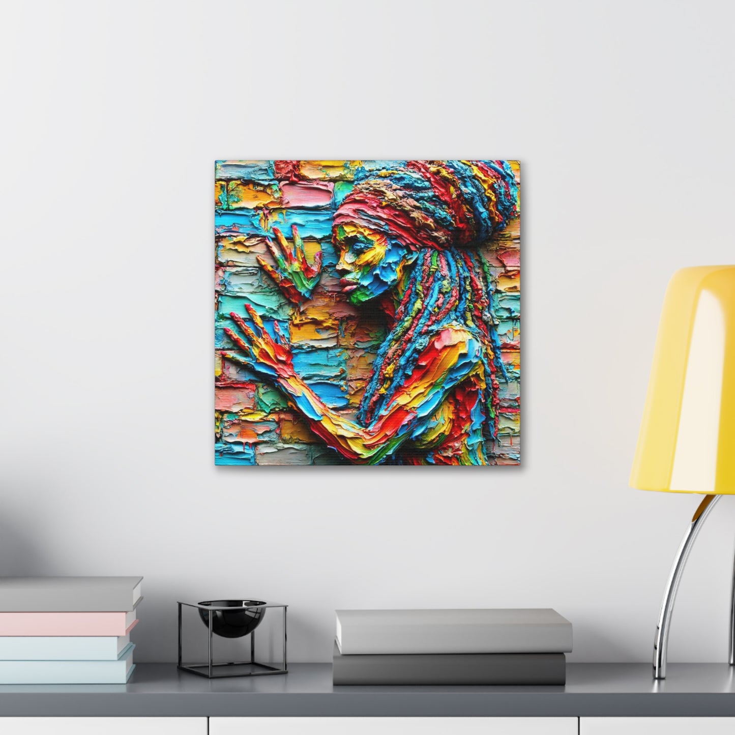 Art Print, Afro-Caribbean Woman, "Tryin' to Be Invisible" Abstract Oil Finish, West Indian Ethnicity, Cultural, Heritage, Abstract, Canvas Gallery Wrap