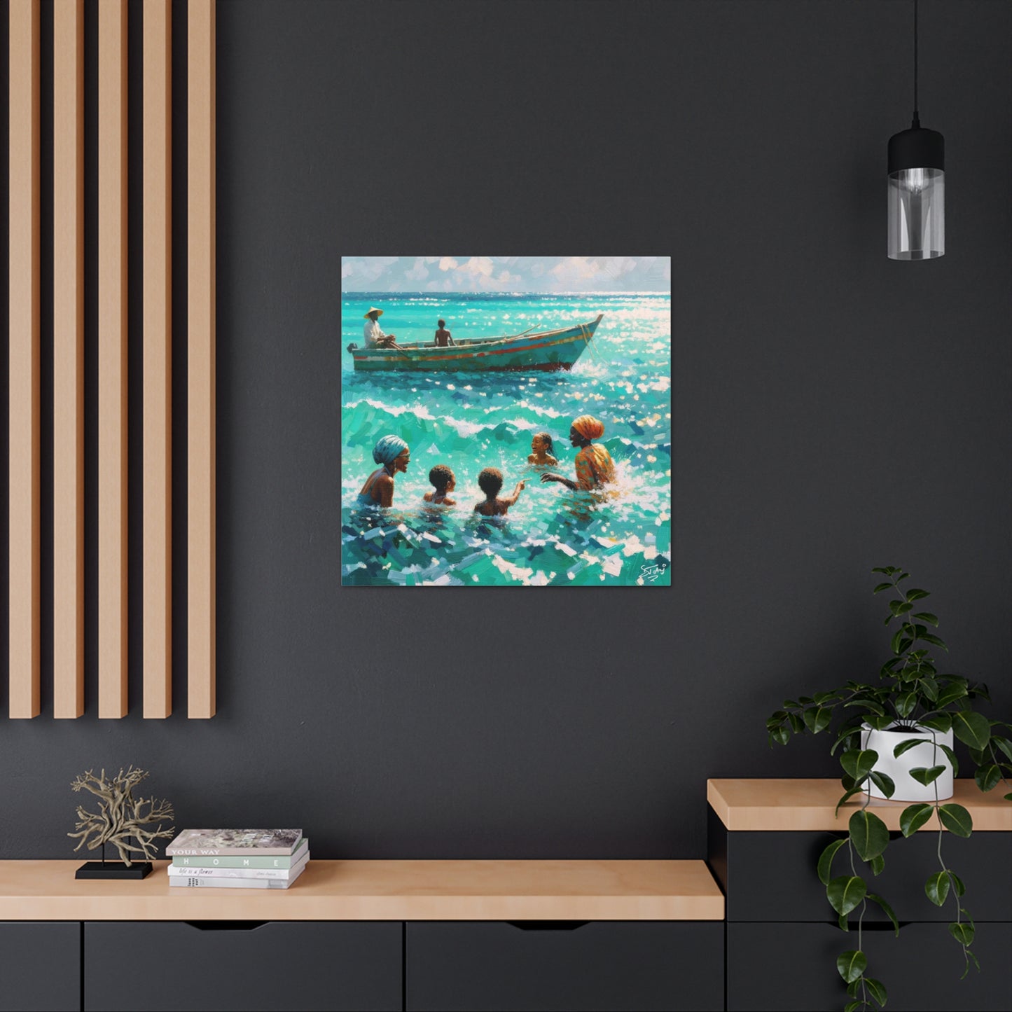 Art Print of Nylon Pool, Tobago, Oil Painting, West Indian Art, Canvas Gallery Wraps