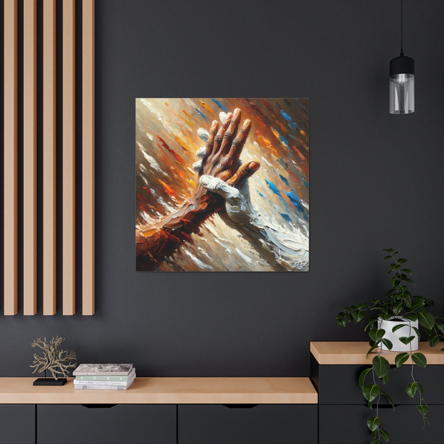 Art Print, "Unity," Oil Finish, One Love, West Indian Ethnicity, Cultural, Heritage, Semi-Abstract, Canvas Gallery Wrap