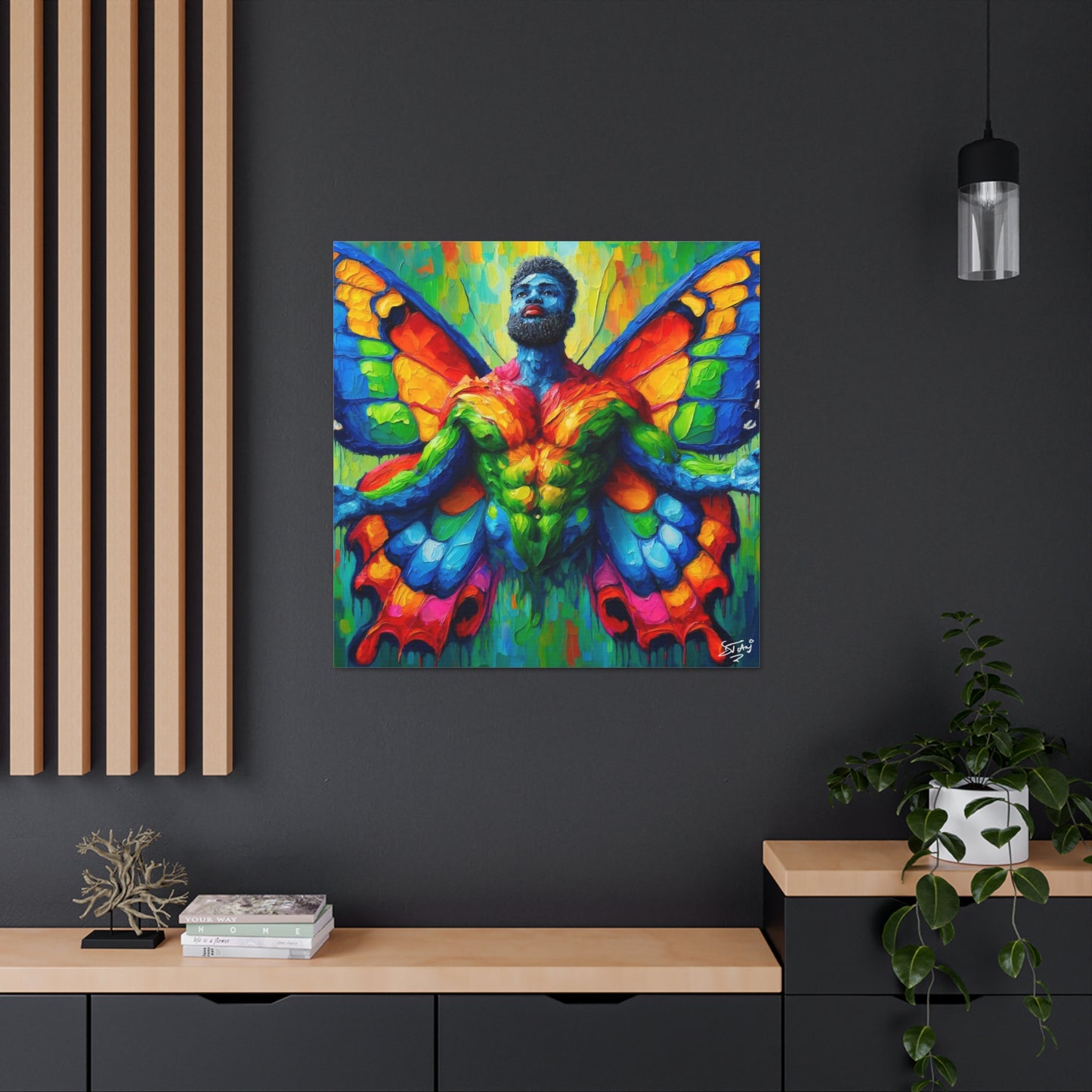 Art Print, Afro-Caribbean Man, "Resolve to Evolve," Oil Finish, West Indian Ethnicity, Cultural, Heritage, Semi-Abstract, Canvas Gallery Wrap