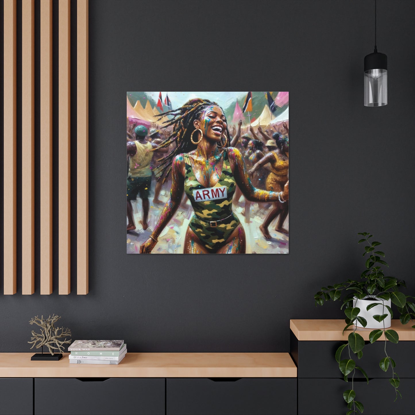 Art Print of Jouvert Morning#2, Afro-Caribbean Woman, Oil Finish, West Indian Ethnicity, Cultural, Heritage, Canvas Gallery Wraps