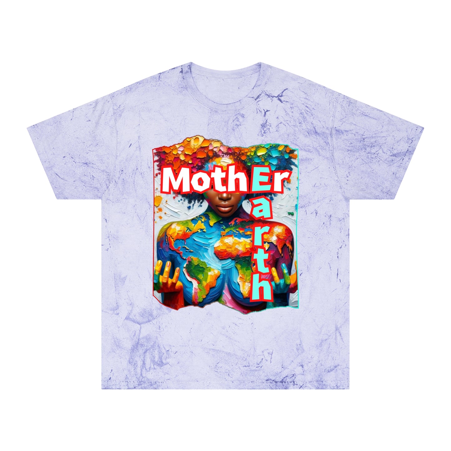 Unisex Color Blast T-Shirt "Mother Earth" Anti-Racism, Black Consciousness, Black Pride, One Love, Inclusion Diversity, Immigrant Outsiders, Togetherness, FashionWithPurpose, Conscious Clothing, Cultural Identity, Black Inspiration Empowerment