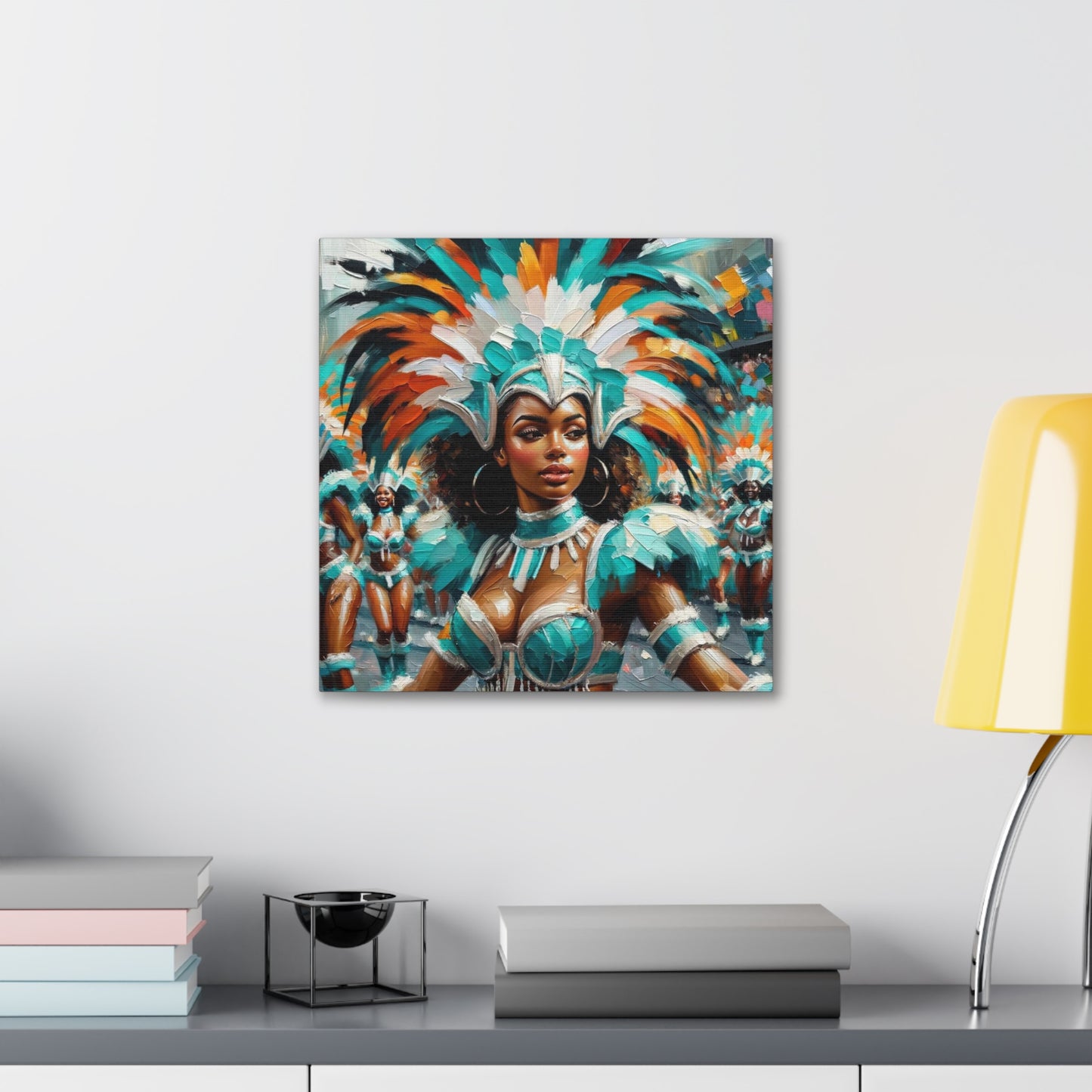 Art Print#6 of Trini Masquerader, Carnival, Oil Finish, West Indian Ethnicity, Cultural, Heritage, Art, Black Woman, Canvas Gallery Wraps