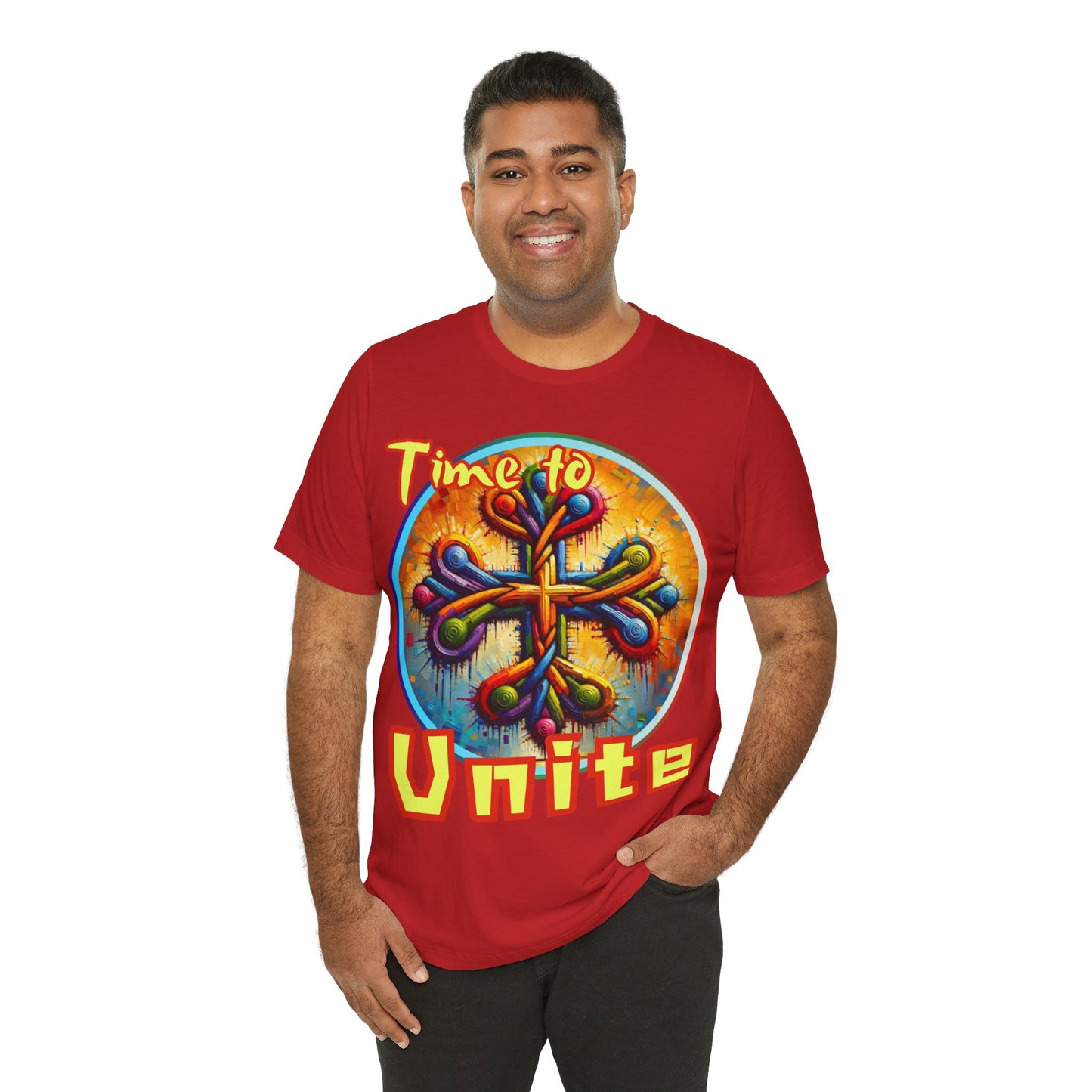 Unisex Jersey Short Sleeve Tee, "Time to Unite" Self-Awareness, Unity, Inclusion, Anti-Racism, One Love, Inclusion, DEI, Diversity