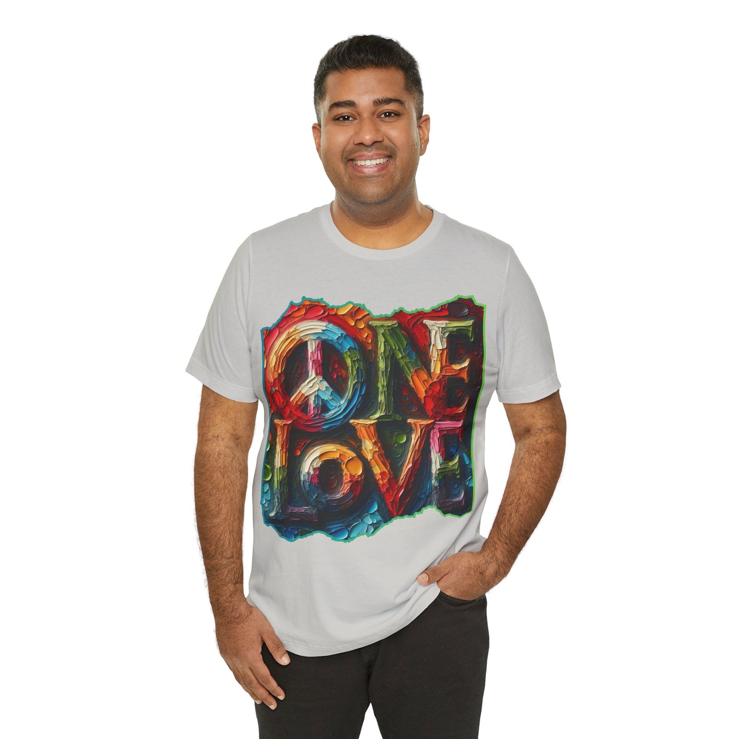 Unisex Jersey Short Sleeve Tee, "One Love" Imposter Syndrome, Mental Wellness, Stress Relief, Self-Awareness, Unity, Inclusion, Anti-Racism, One Love, Inclusion, DEI, Diversity