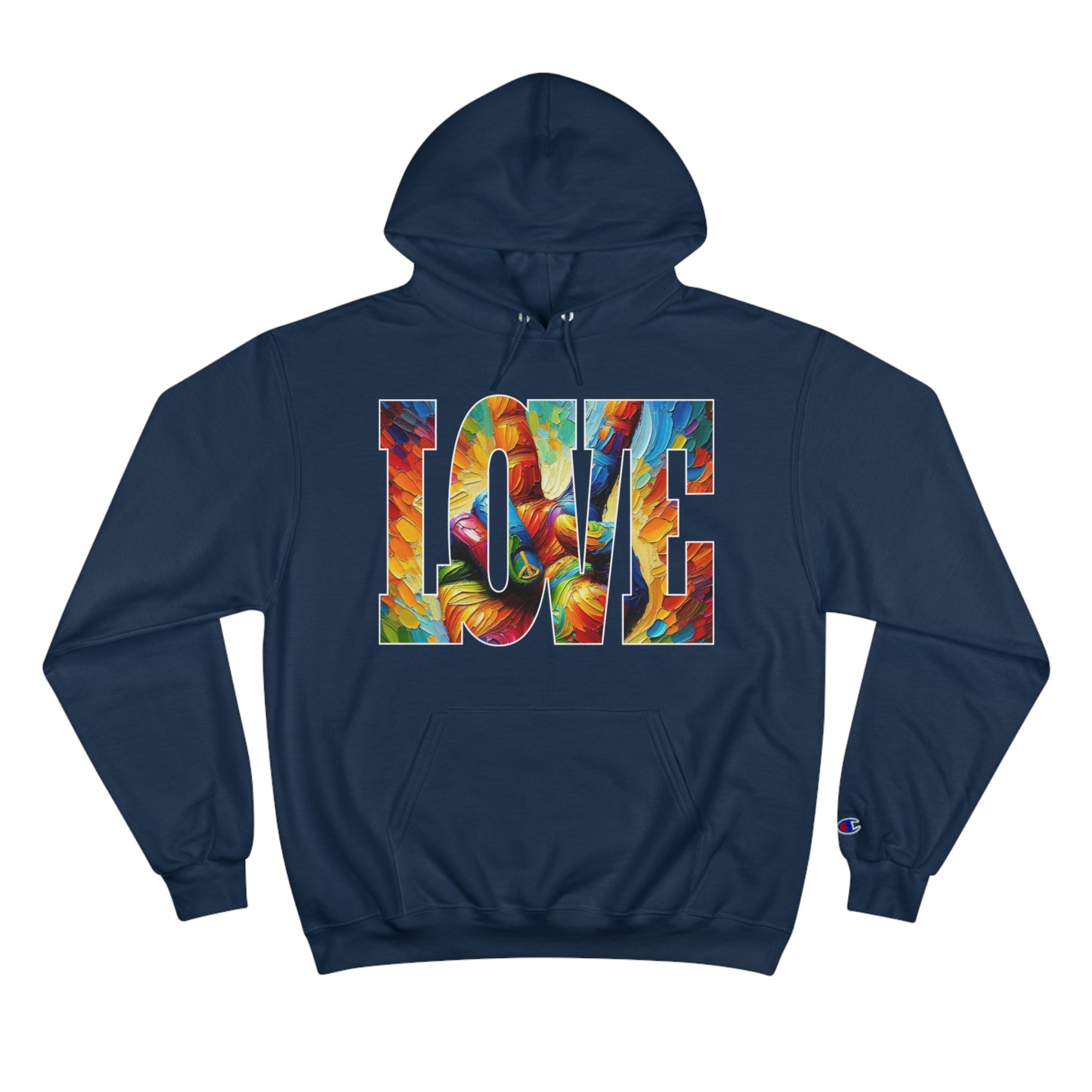 Champion Hoodie, "Peace & Love" Inclusion, Anti-Racism, Racial Justice, One Love, Unity, Diversity, Immigrant Outsiders, Caribbean Culture, FashionWithPurpose, ConsciousClothing, Cultural Identity, Black Inspiration Empowerment