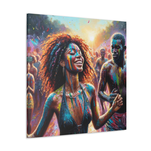 Art Print of Jouvert Morning#3, Afro-Caribbean Woman, Oil Finish, West Indian Ethnicity, Cultural, Heritage, Canvas Gallery Wraps