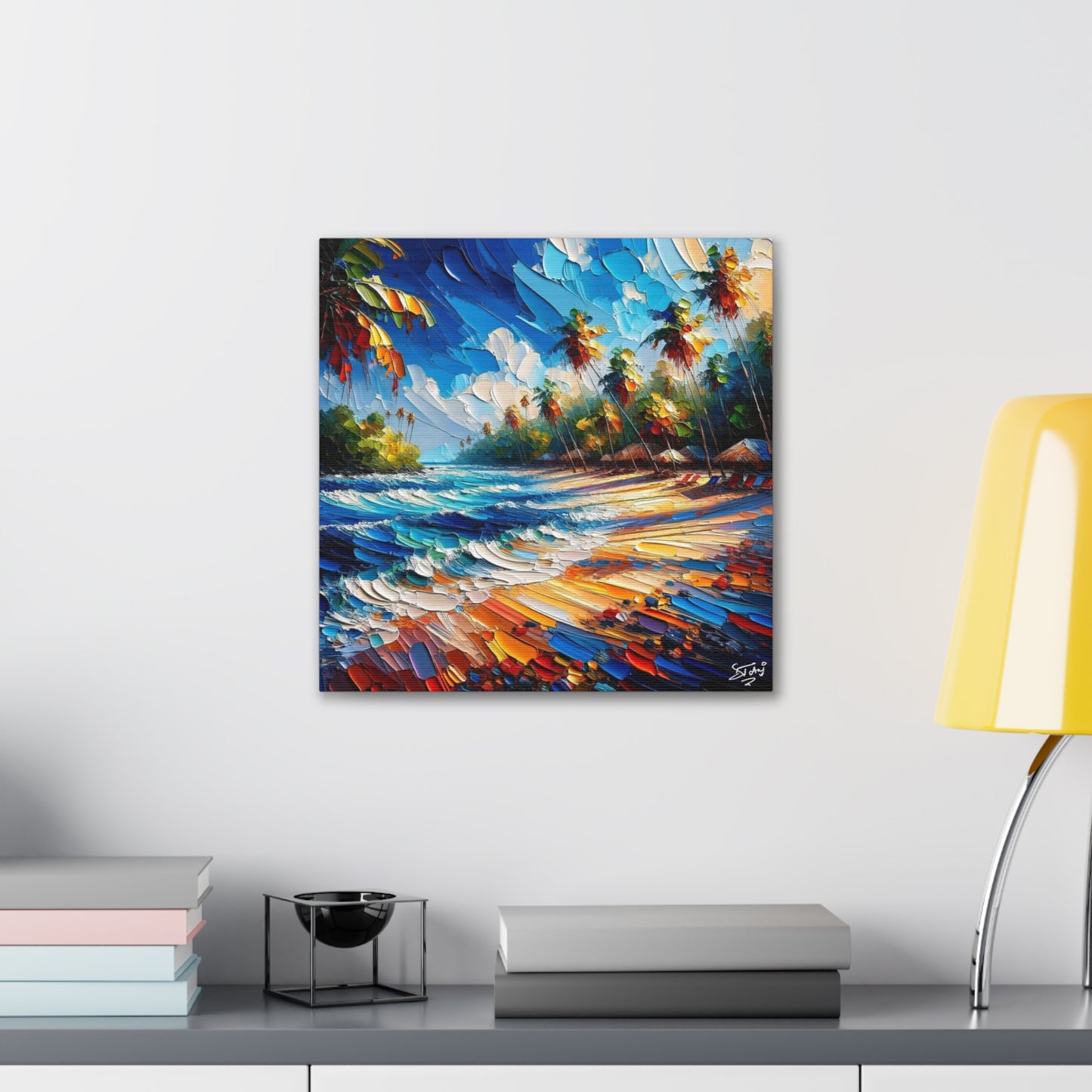 Art Print of Caribbean Beach Scene, Tobago, West Indian Art, Canvas Gallery Wraps