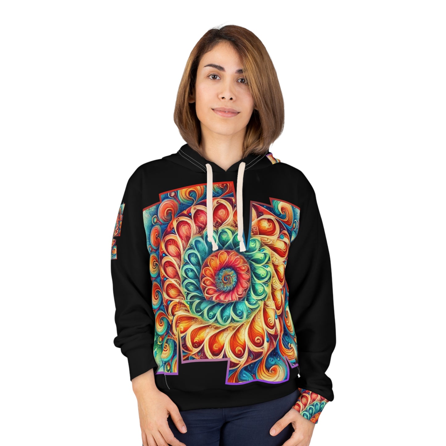 Unisex Pullover Hoodie (AOP) "Abstract Caribbean Print"