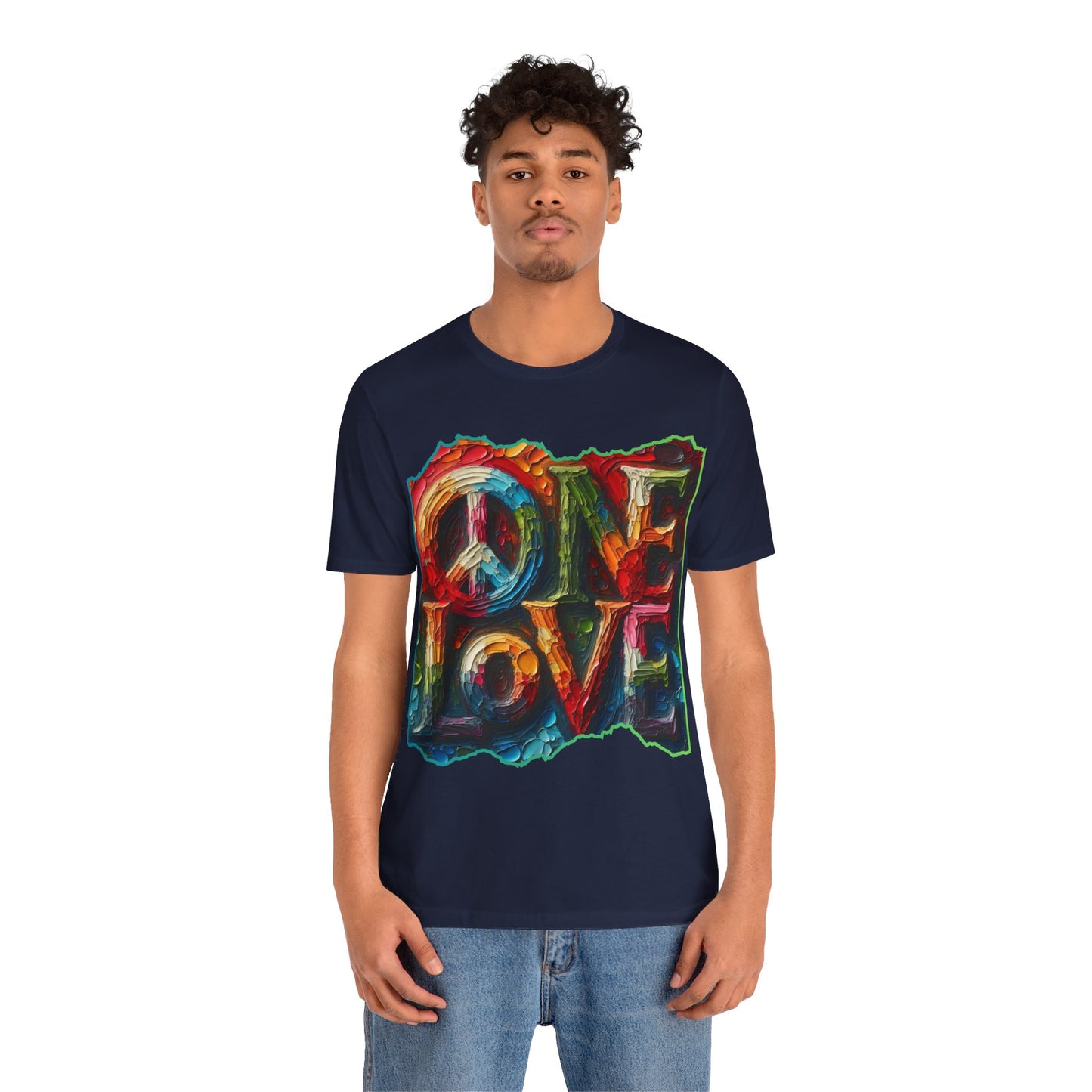 Unisex Jersey Short Sleeve Tee, "One Love" Imposter Syndrome, Mental Wellness, Stress Relief, Self-Awareness, Unity, Inclusion, Anti-Racism, One Love, Inclusion, DEI, Diversity