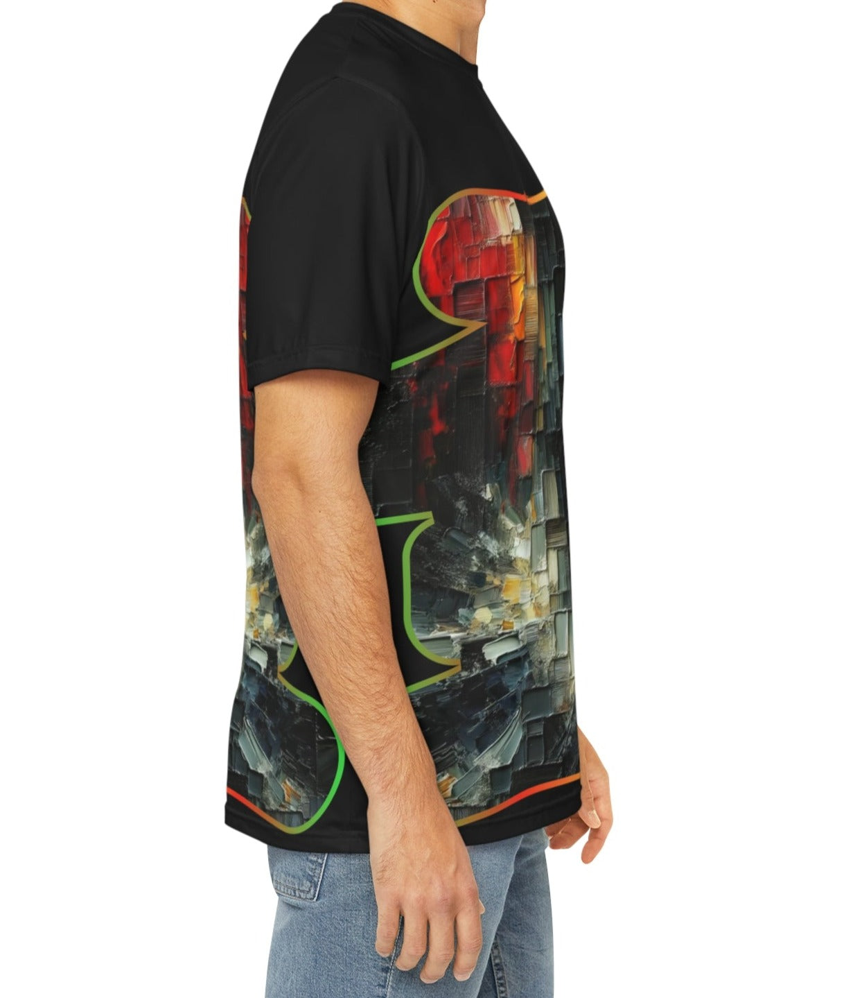 Men's Brushed Polyester Short Sleeve Tee (AOP), Abstract Print