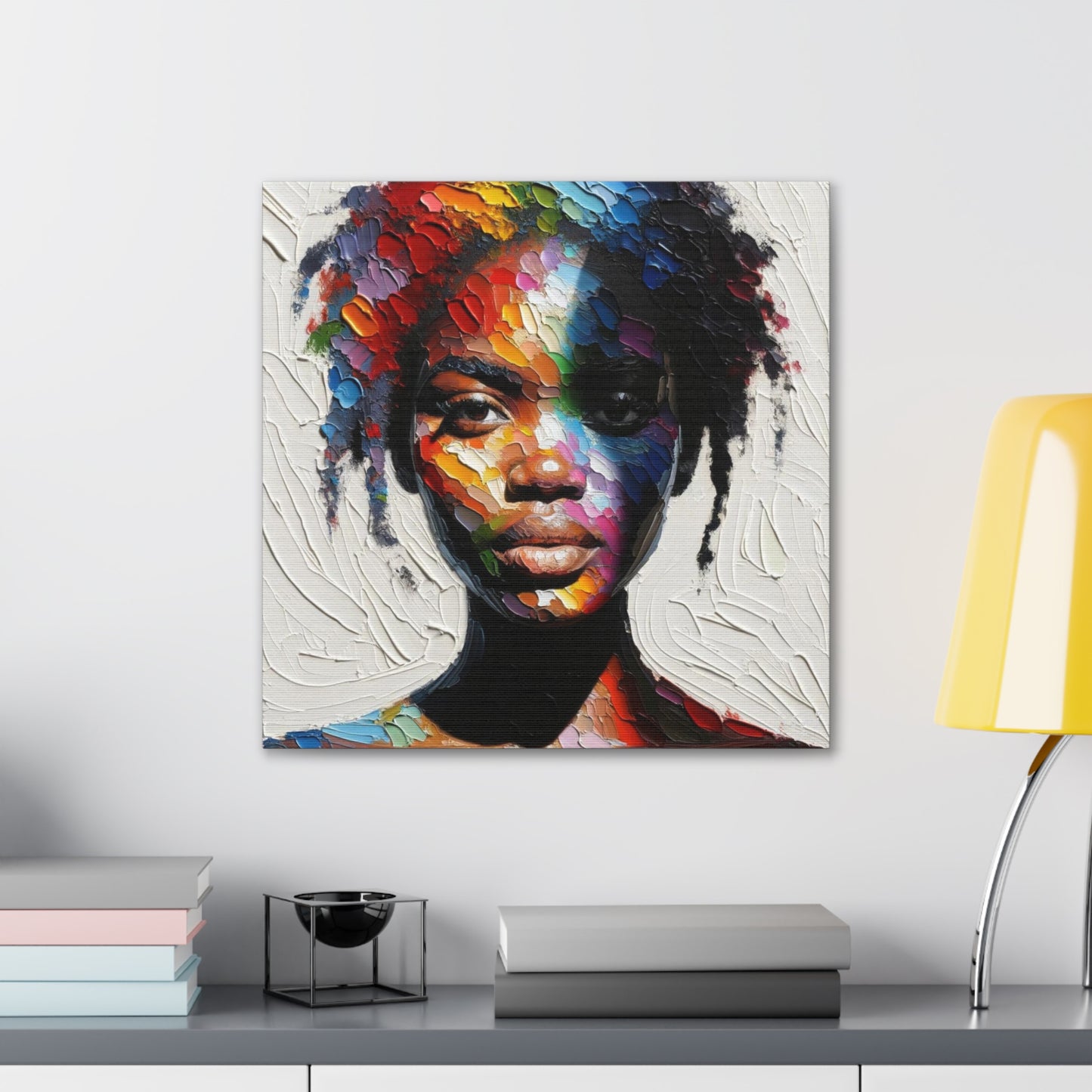 Art Print, Afro-Caribbean Woman, Oil Finish, West Indian Ethnicity, Cultural, Heritage, Semi-Abstract, Canvas Gallery Wrap