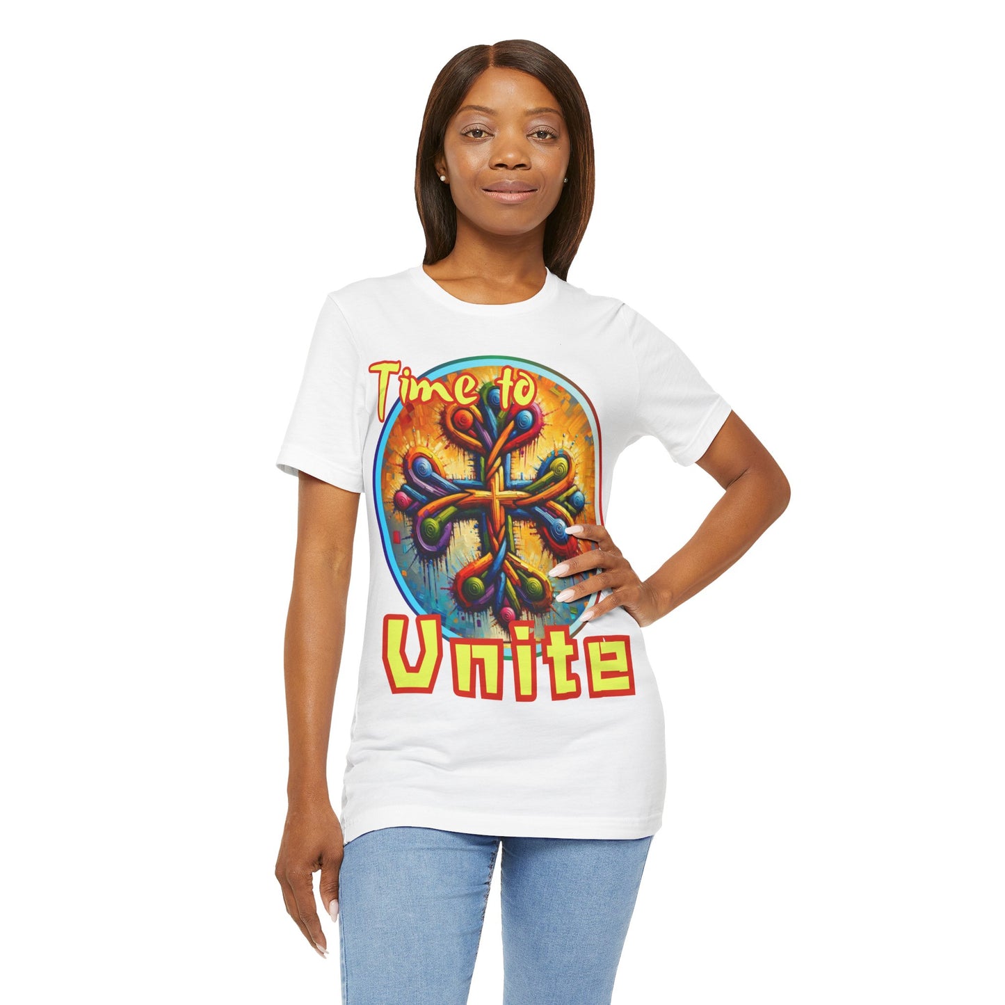 Unisex Jersey Short Sleeve Tee, "Time to Unite" Self-Awareness, Unity, Inclusion, Anti-Racism, One Love, Inclusion, DEI, Diversity