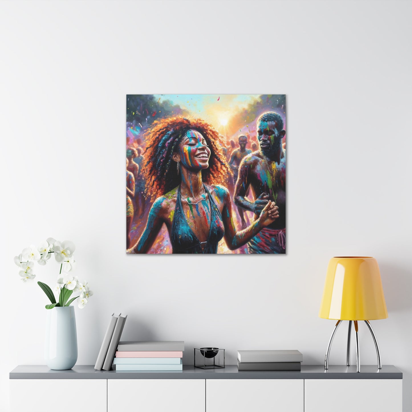 Art Print of Jouvert Morning#3, Afro-Caribbean Woman, Oil Finish, West Indian Ethnicity, Cultural, Heritage, Canvas Gallery Wraps