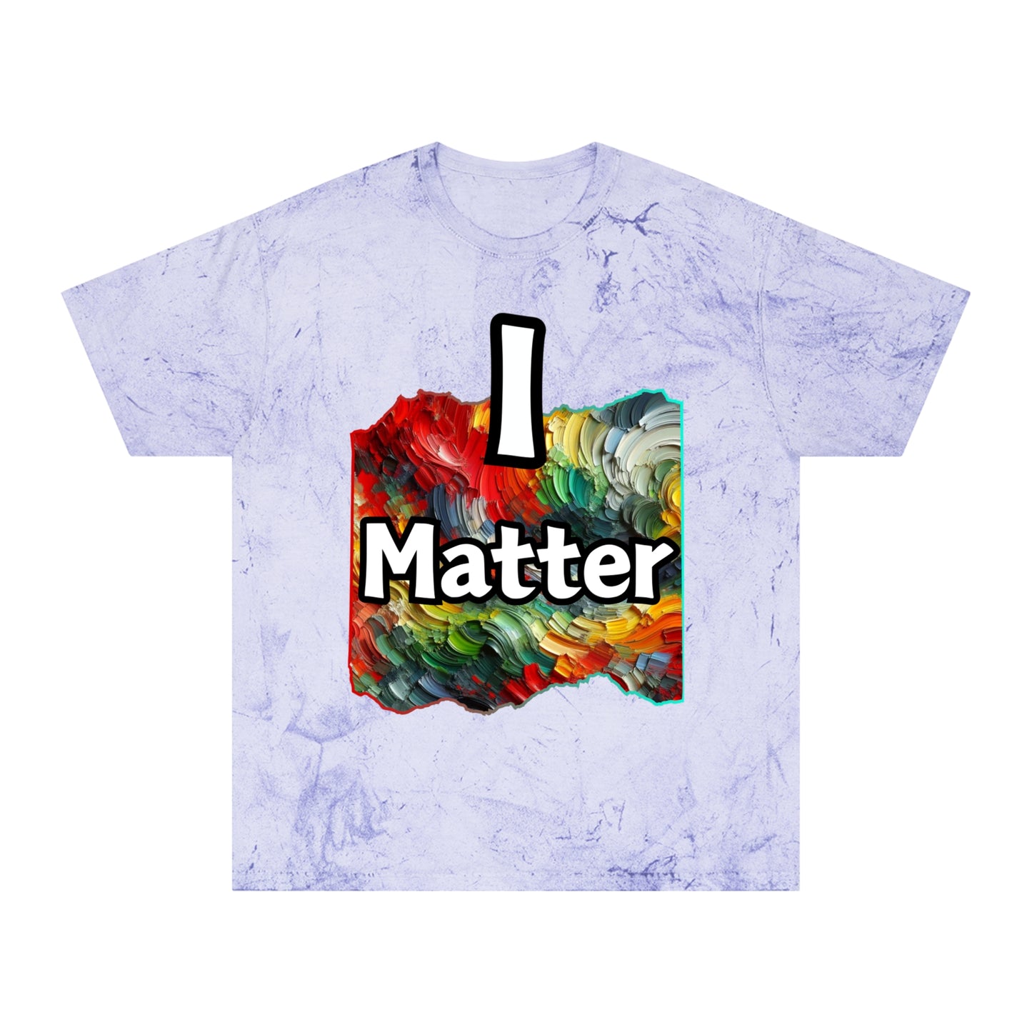 Unisex Color Blast T-Shirt "I Matter" Anti-Racism, Black Consciousness, Black Pride, One Love, Inclusion Diversity, Immigrant Outsiders, FashionWithPurpose, Conscious Clothing, Cultural Identity, Black Inspiration Empowerment