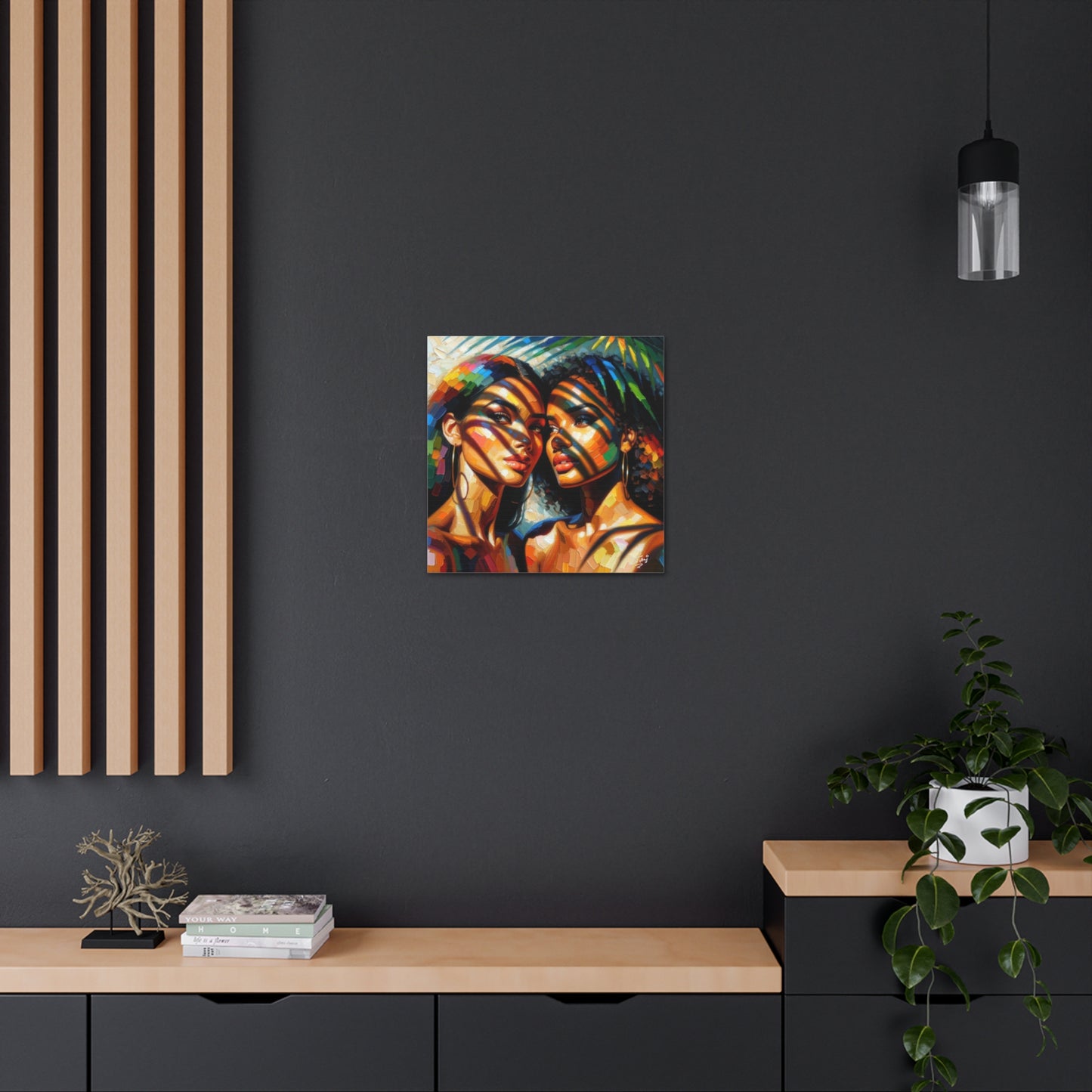 Art Print, Caribbean Women, "In the Shade" Oil Finish, West Indian Ethnicity, Cultural, Heritage, Canvas Gallery Wrap